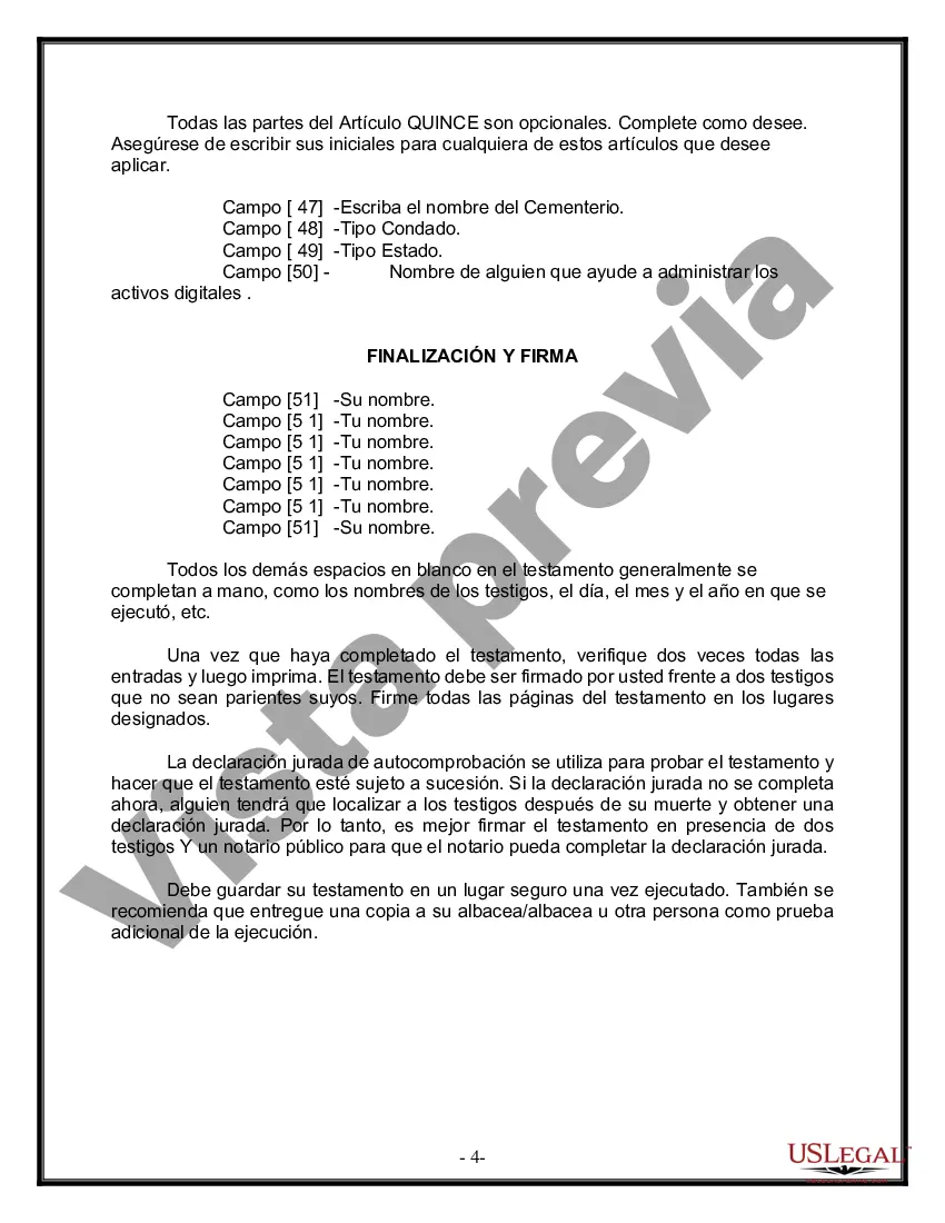 Preview Paquete de Voluntades Mutuas con Últimas Voluntades y Testamentos para Pareja Casada con Hijos Menores