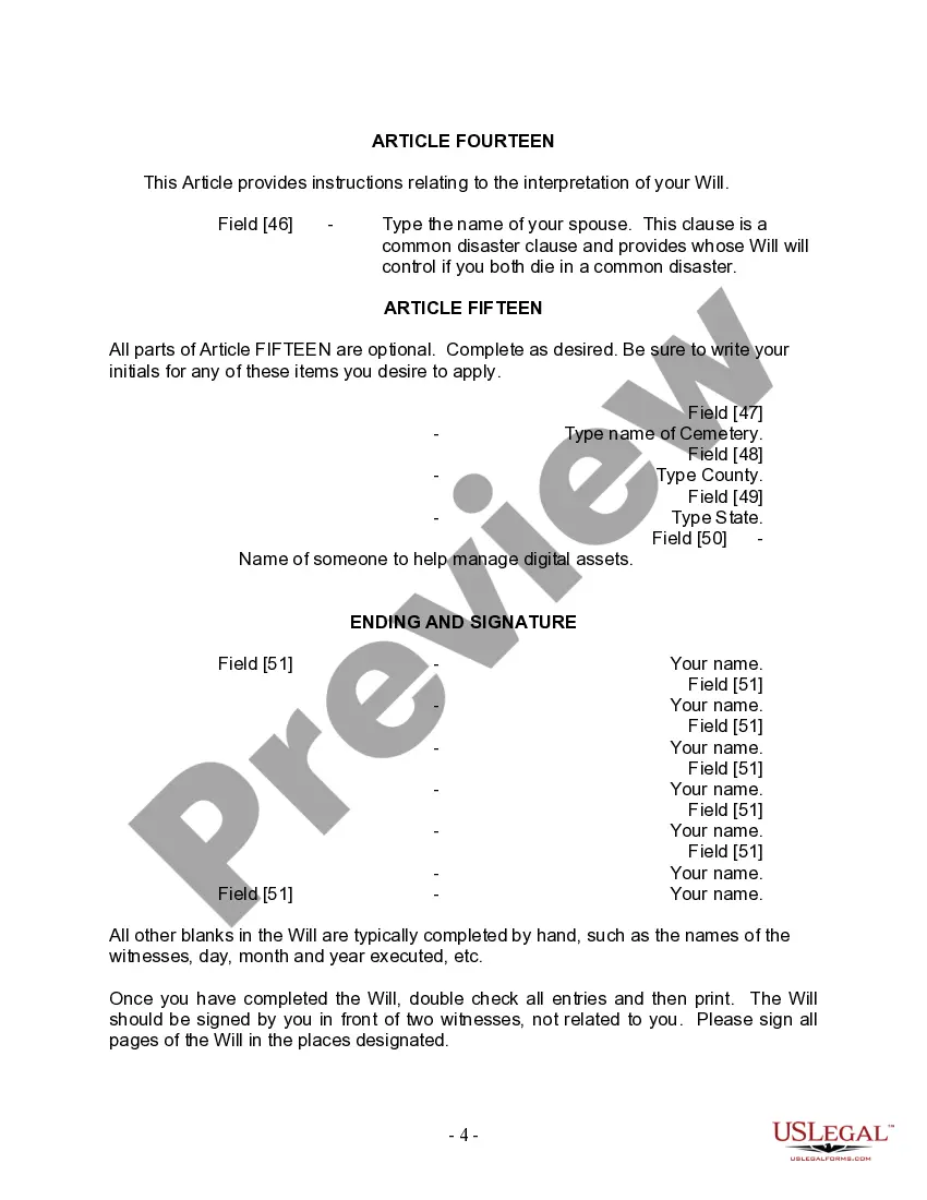 Preview Mutual Wills Package with Last Wills and Testaments for Married Couple with Minor Children