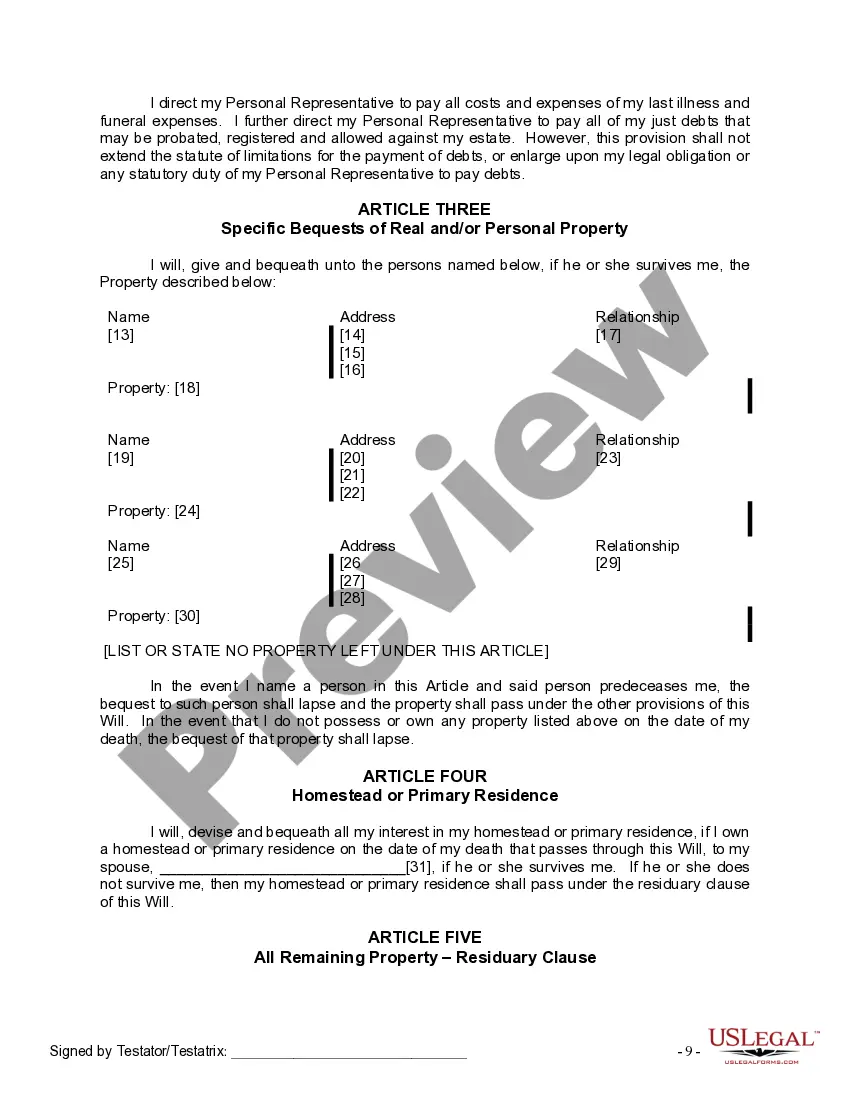 Preview Mutual Wills Package with Last Wills and Testaments for Married Couple with Minor Children