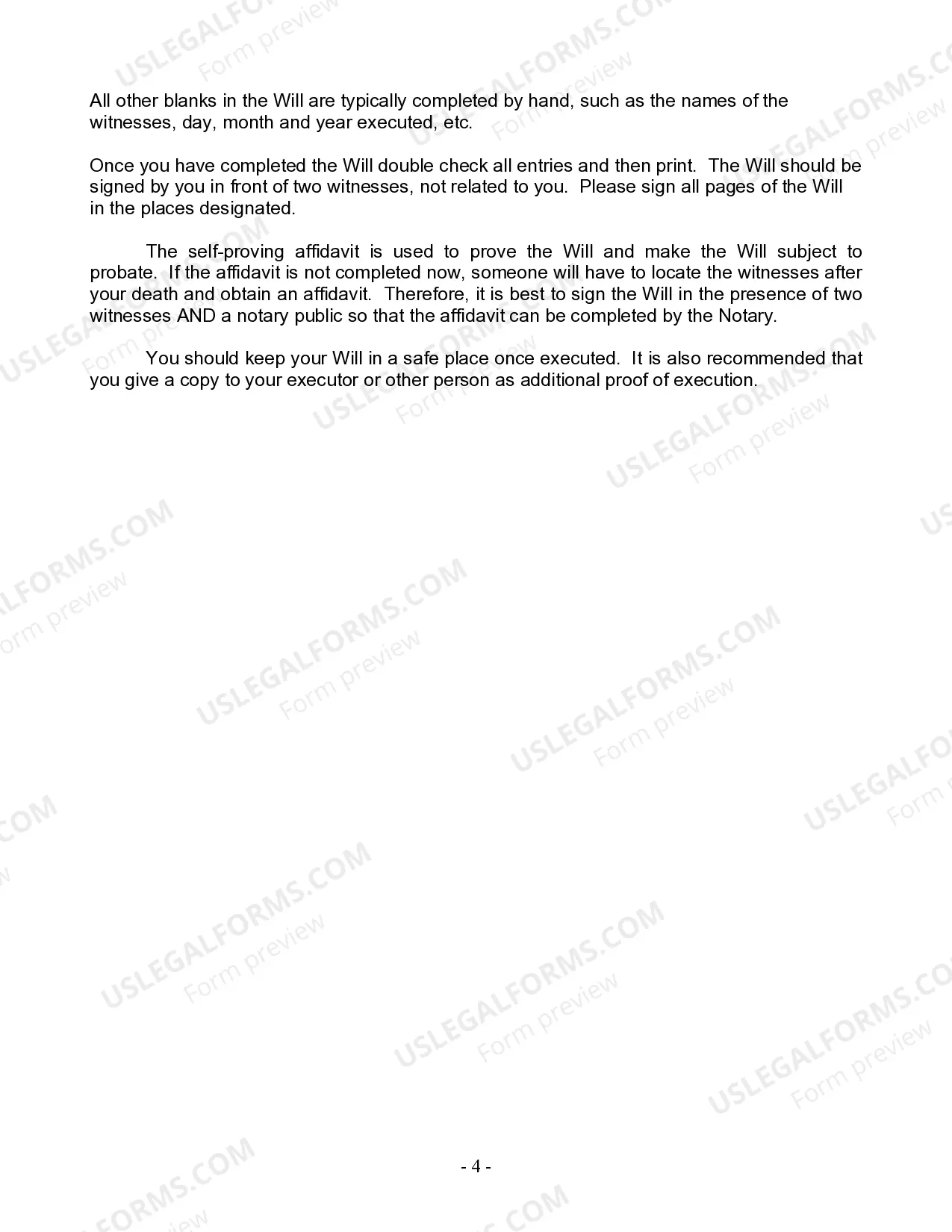 Preview Last Will and Testament for a Domestic Partner with Adult Children