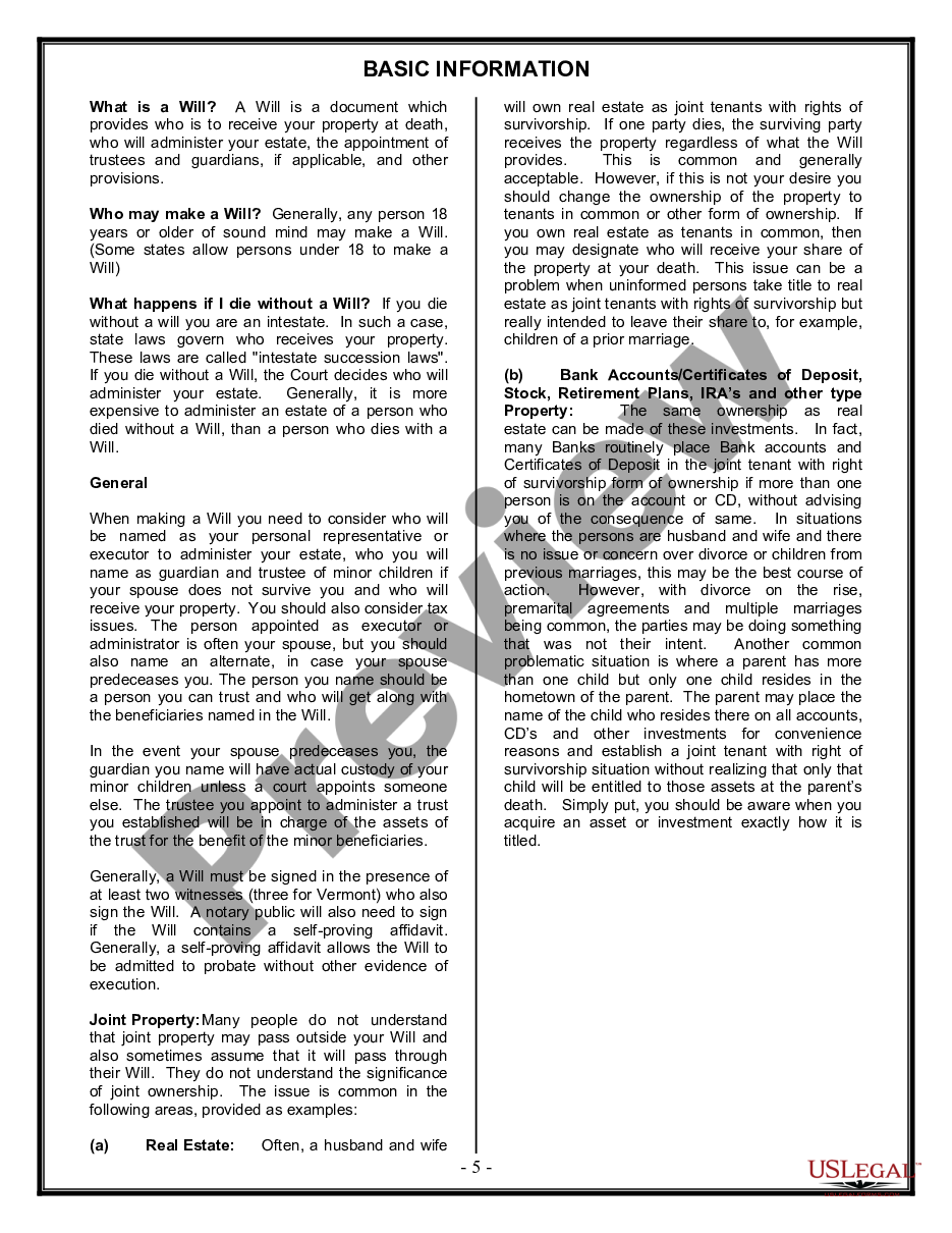 page 4 Legal Last Will and Testament Form for Married person with Adult Children preview