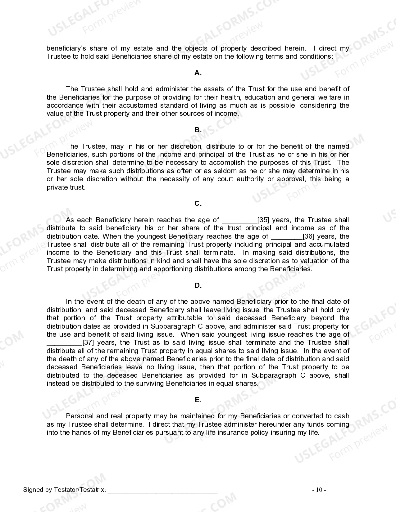 Preview Last Will and Testament for Domestic Partner with Minor Children