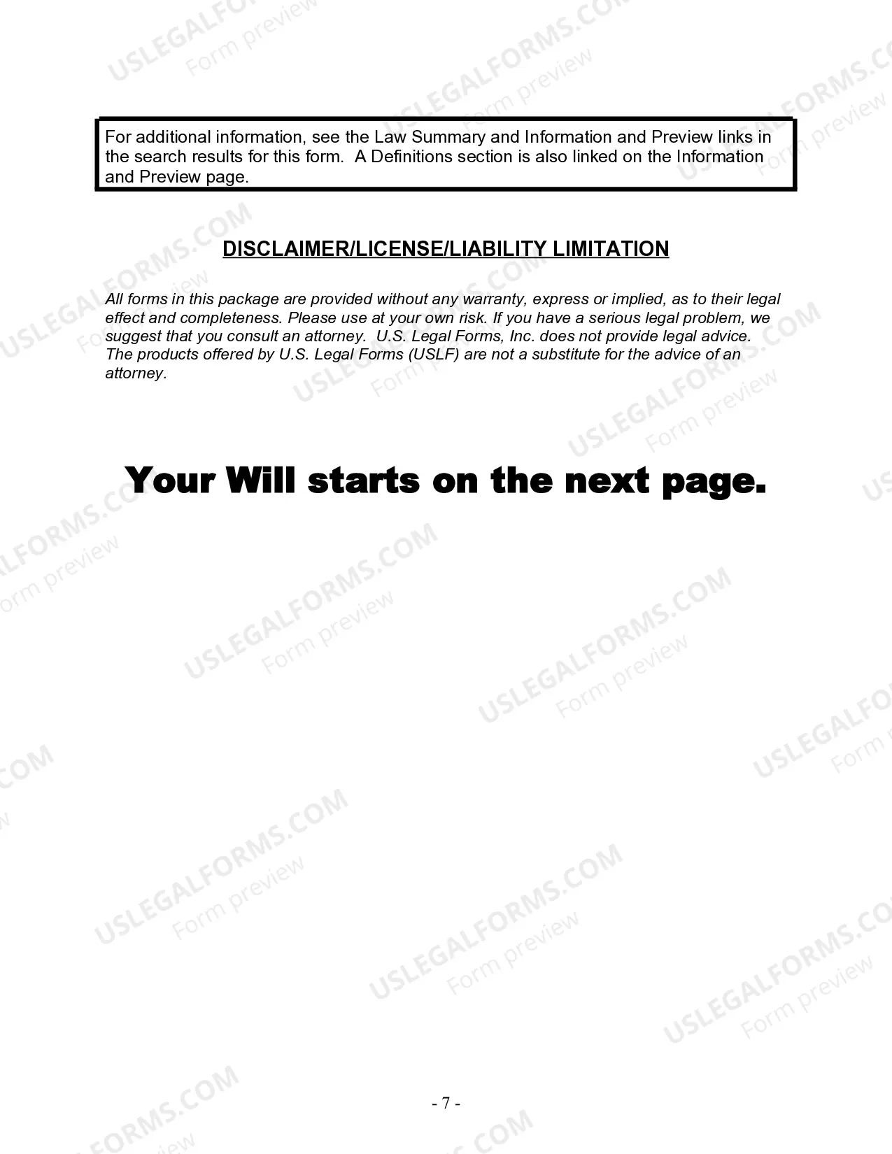 Preview Last Will and Testament for Domestic Partner with Adult and Minor Children from Prior Marriage