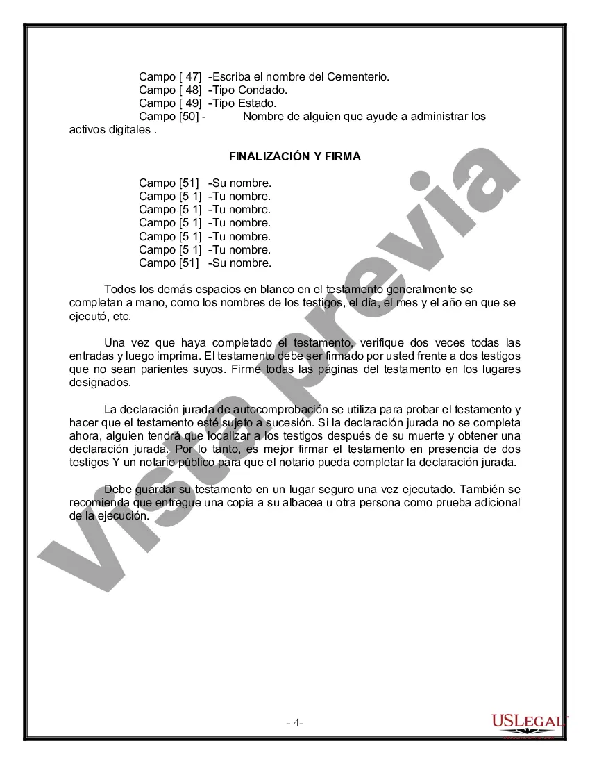 Preview Paquete de Voluntades Mutuas con Últimas Voluntades y Testamentos para Pareja Casada con Hijos Mayores y Menores