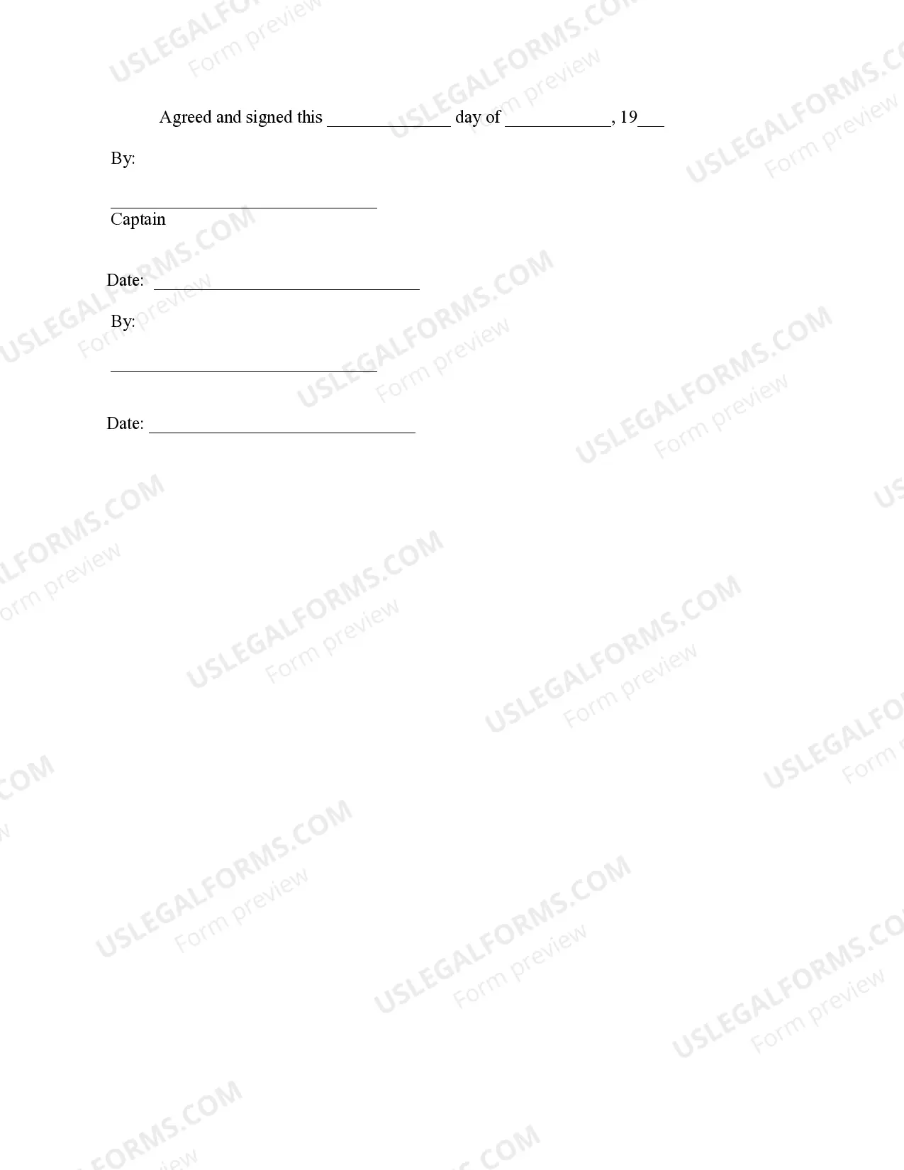 Preview Bareboat Rental Agreement