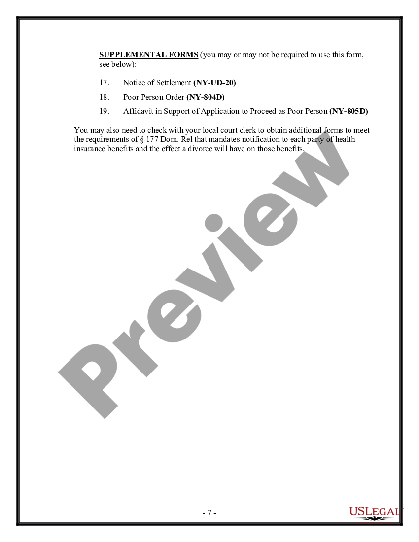 page 6 Uncontested Divorce Package for Dissolution of Marriage with Adult Children With or without Property and Debts preview