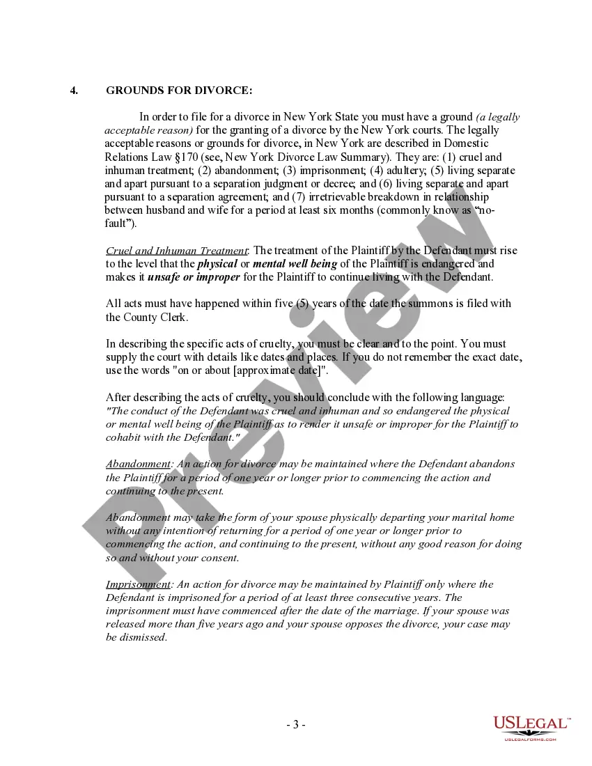 Get New York Uncontested Divorce Package for Dissolution of Marriage with Adult Children With or without Property and Debts Preview New York Uncontested Divorce Package for Dissolution of Marriage with Adult Children With or without Property and Debts