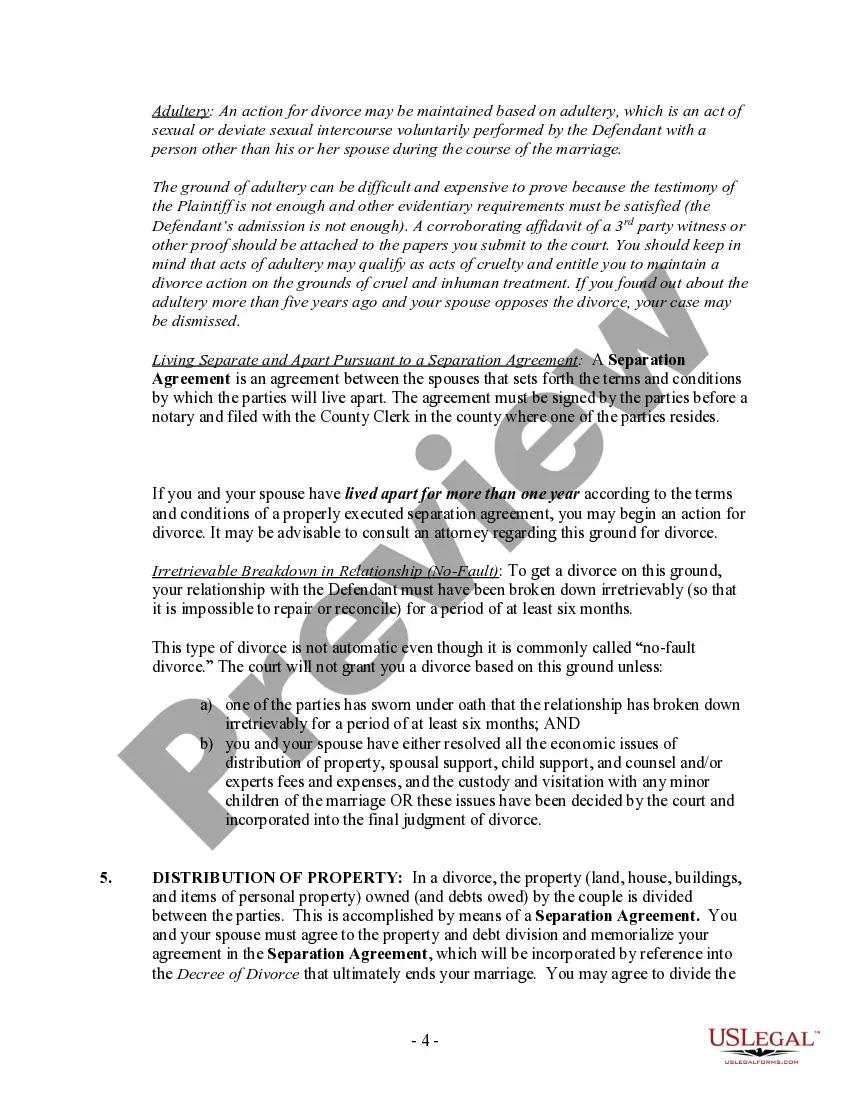 Get New York Uncontested Divorce Package for Dissolution of Marriage with Adult Children With or without Property and Debts Preview New York Uncontested Divorce Package for Dissolution of Marriage with Adult Children With or without Property and Debts