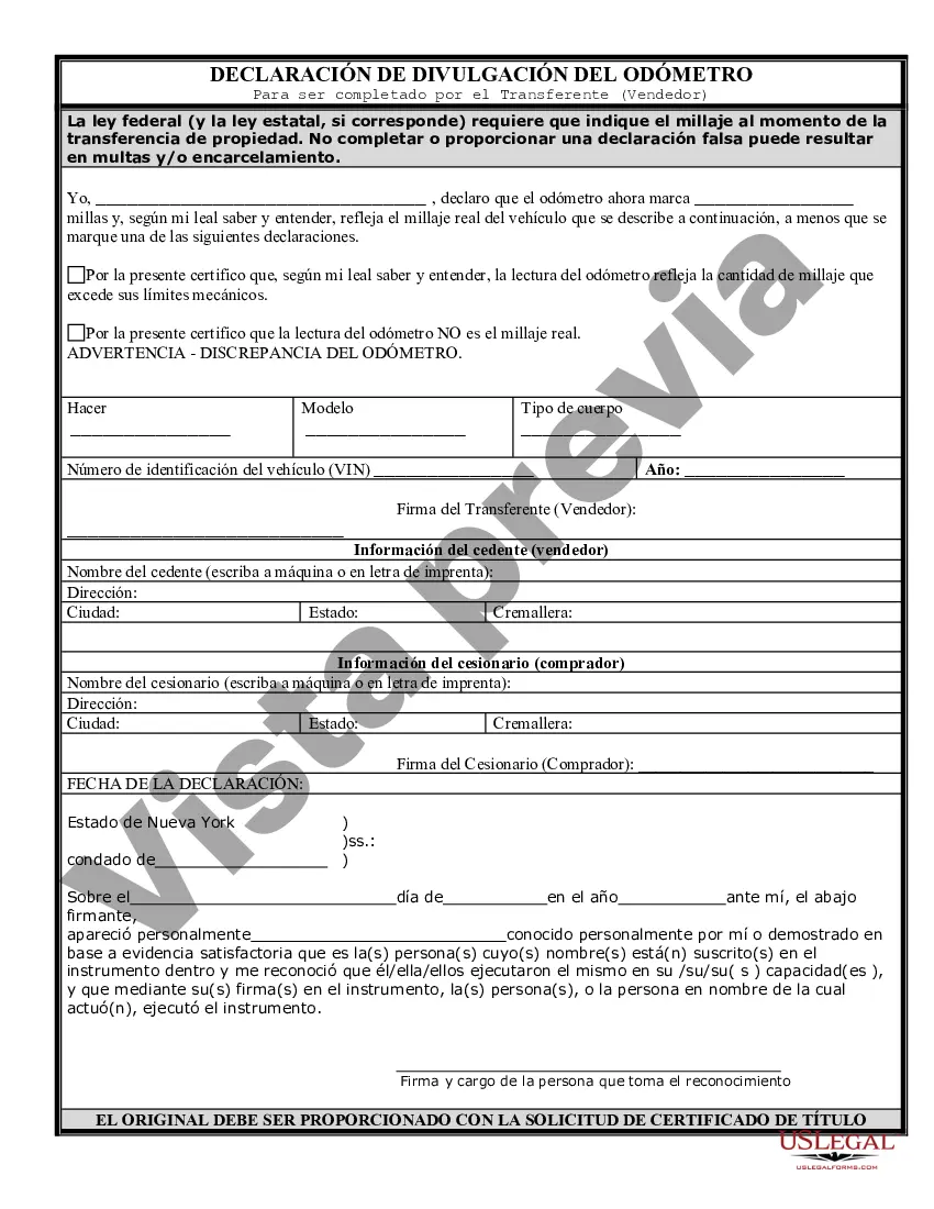 Preview Factura de venta de automóvil o vehículo, incluida la declaración del cuentakilómetros y el pagaré