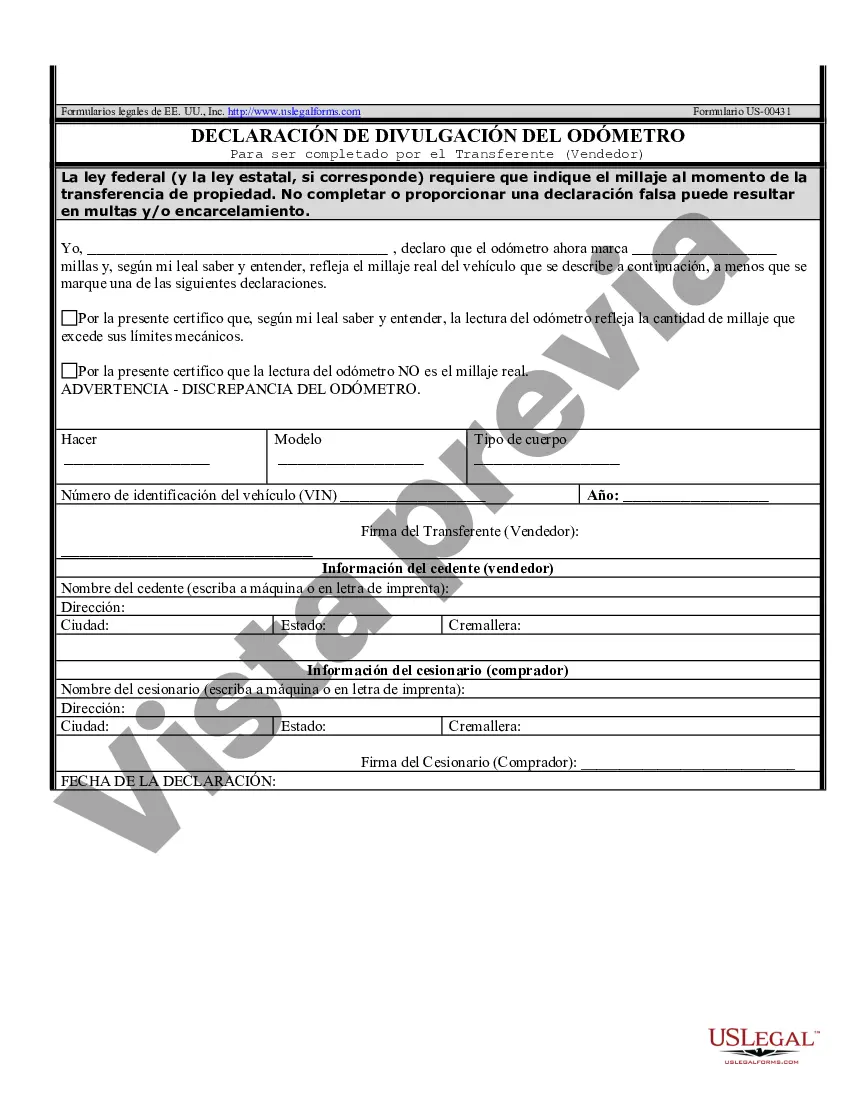 Preview Factura de Venta de Automóvil y Declaración de Odómetro