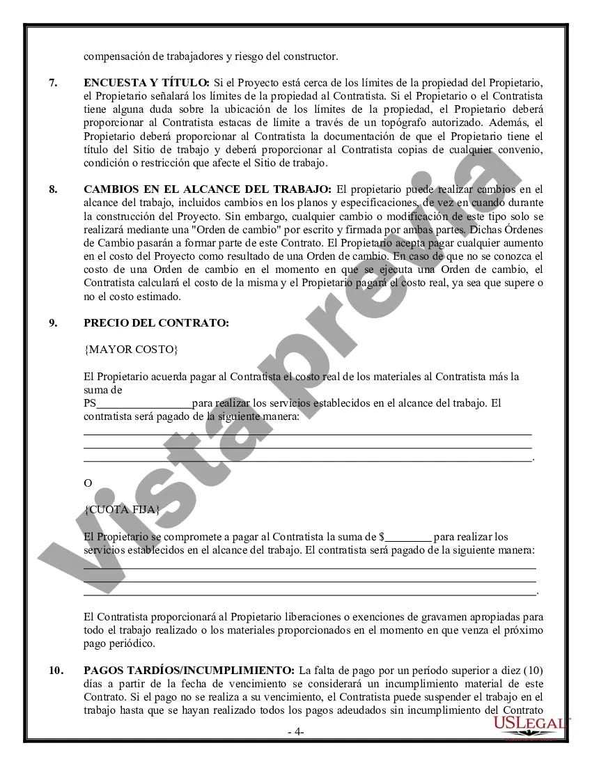 Preview Contrato de paisajismo para contratista