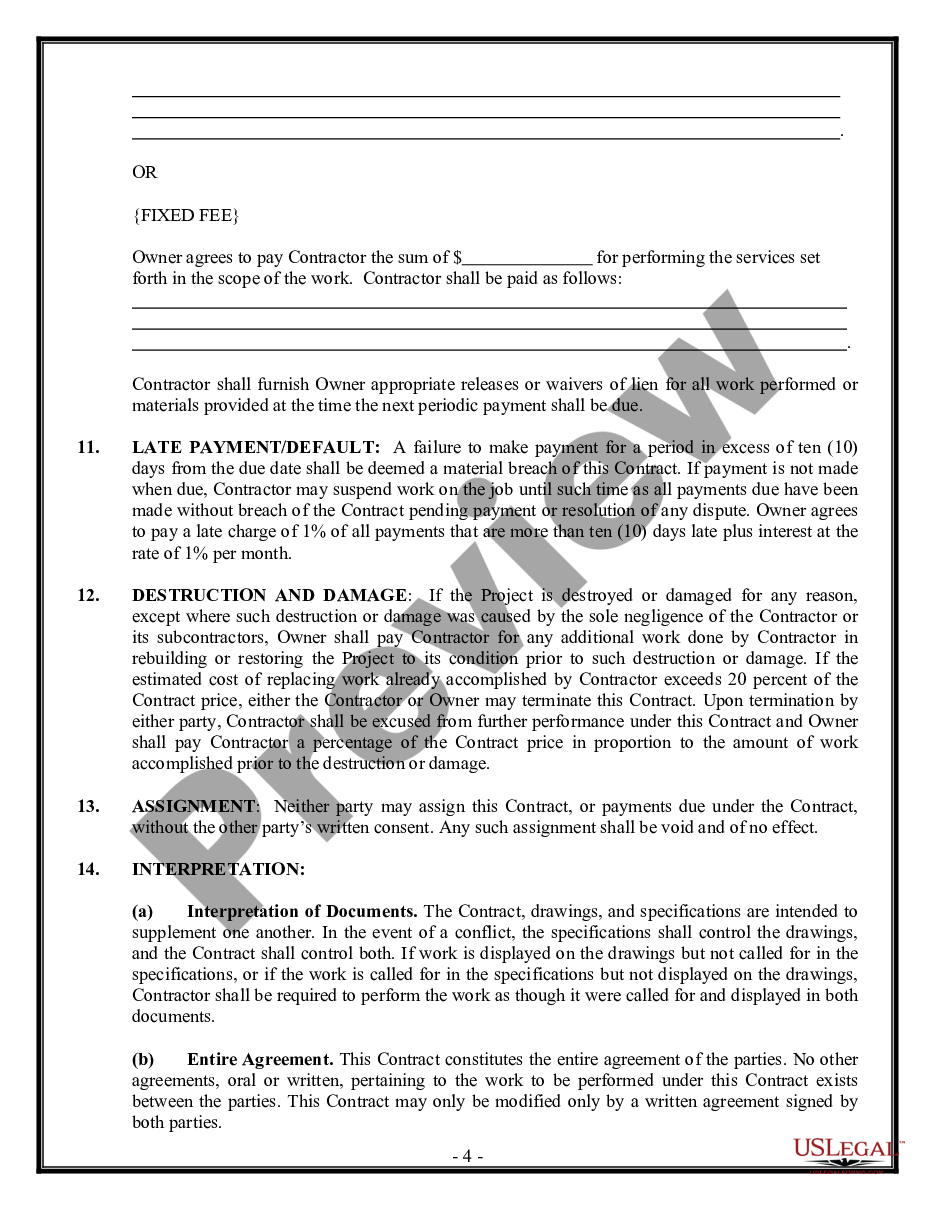 page 3 Renovation Contract for Contractor preview