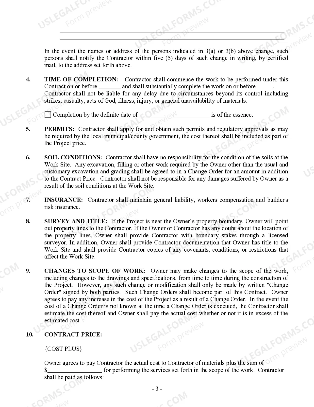 Preview Renovation Contract for Contractor