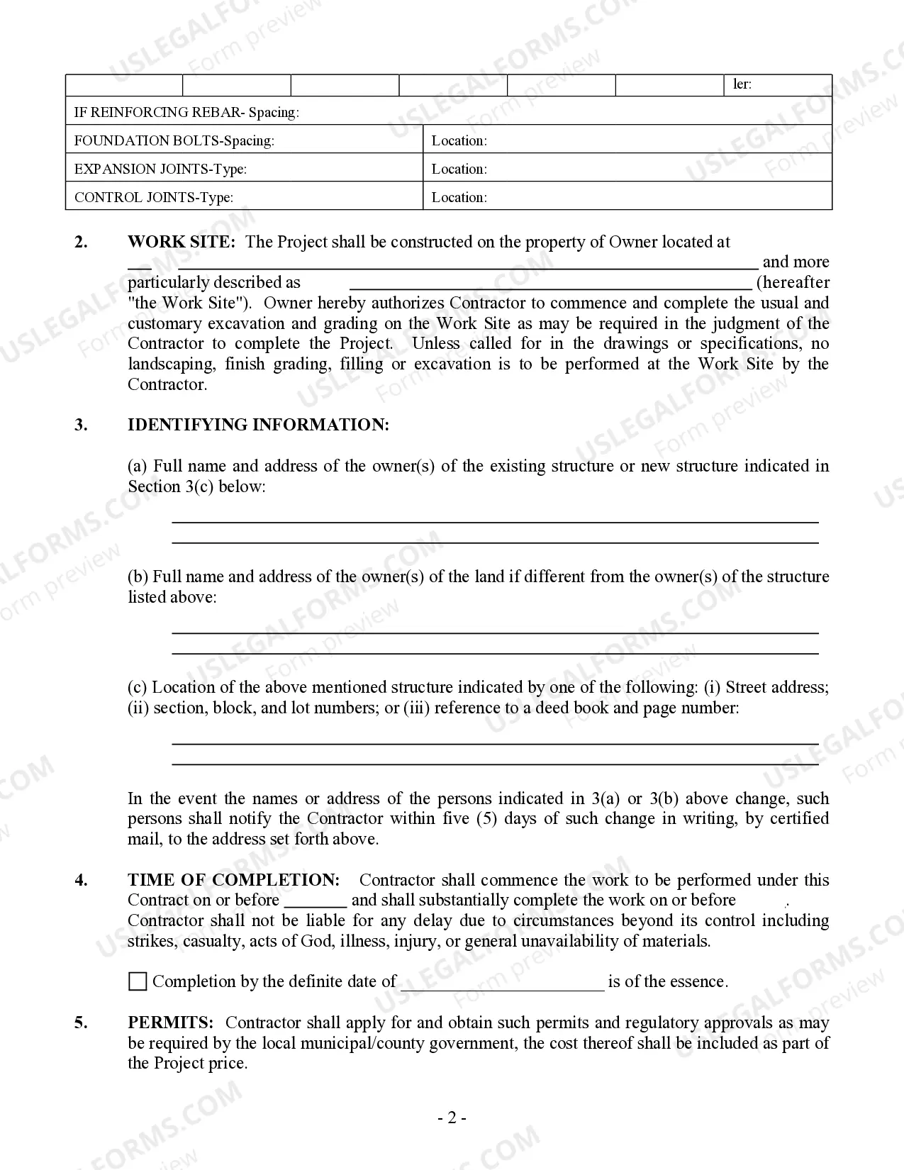Preview Concrete Mason Contract for Contractor