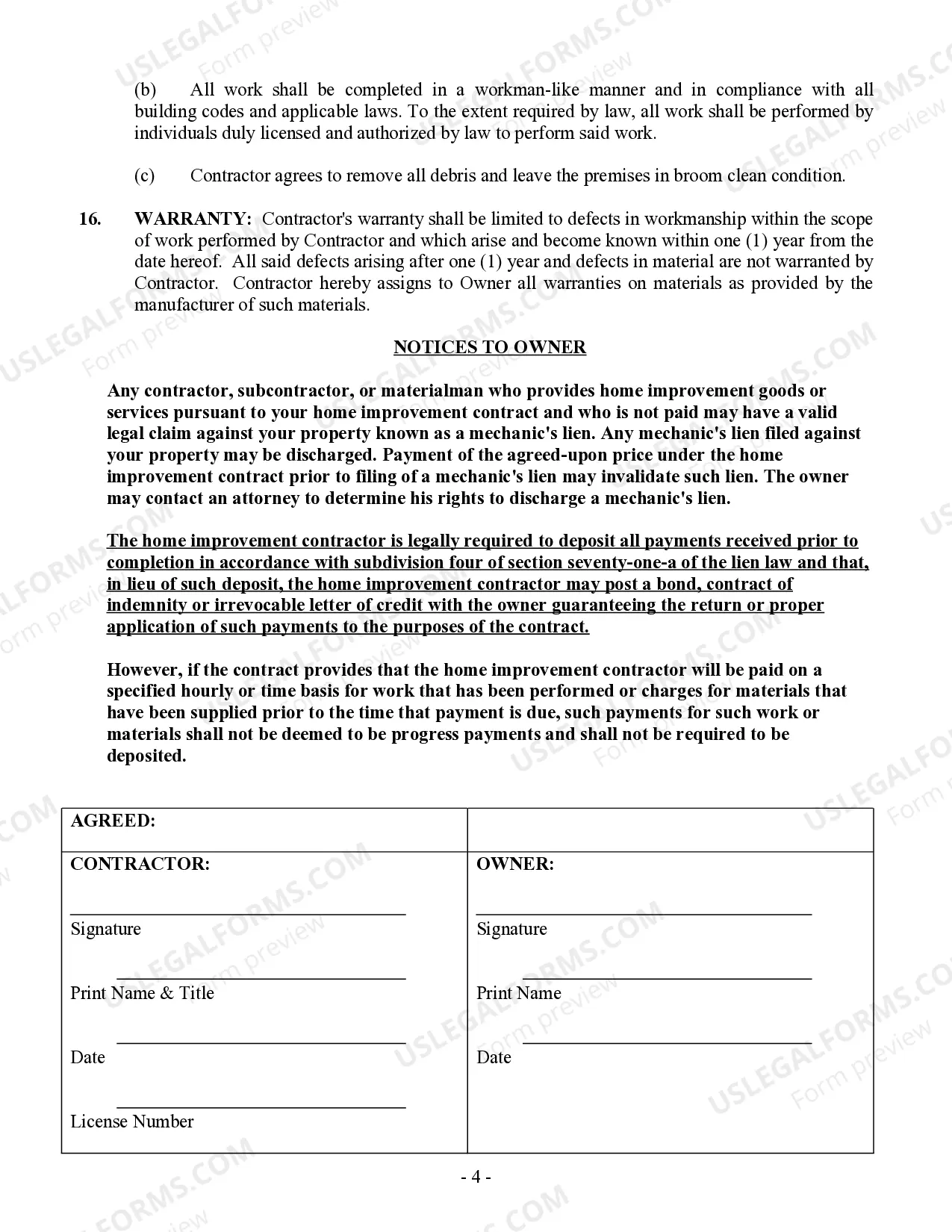 Preview Demolition Contract for Contractor