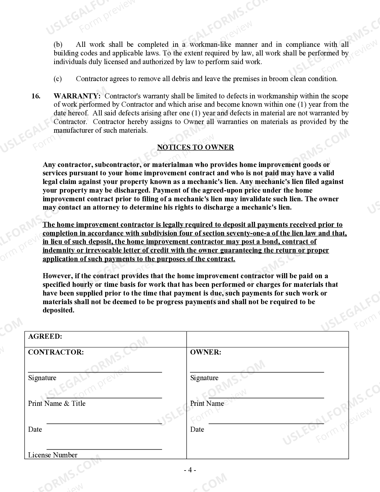 New York Contract Of Sale Form US Legal Forms