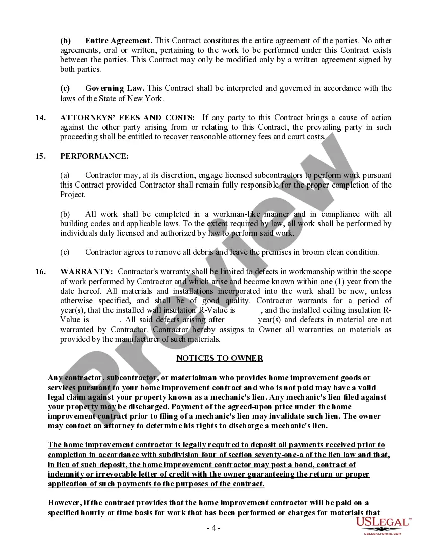 Preview Insulation Contract for Contractor