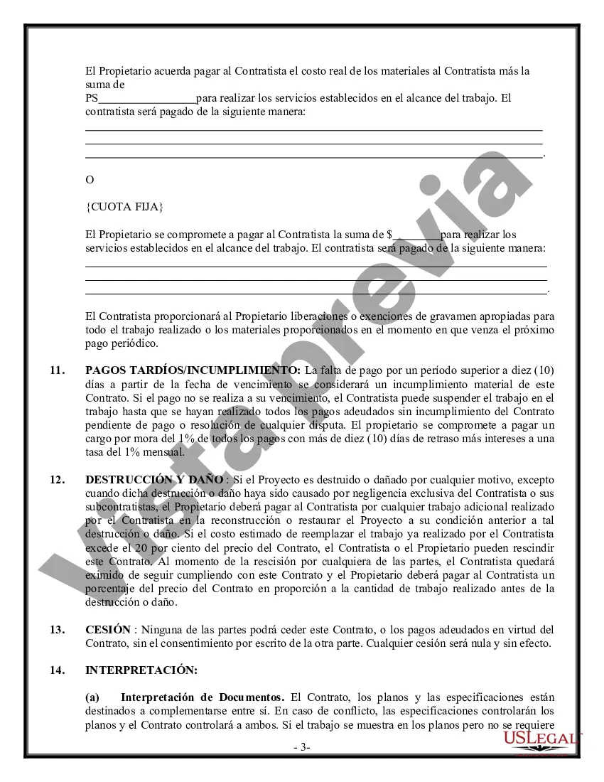 Preview Contrato de pavimentación para contratista