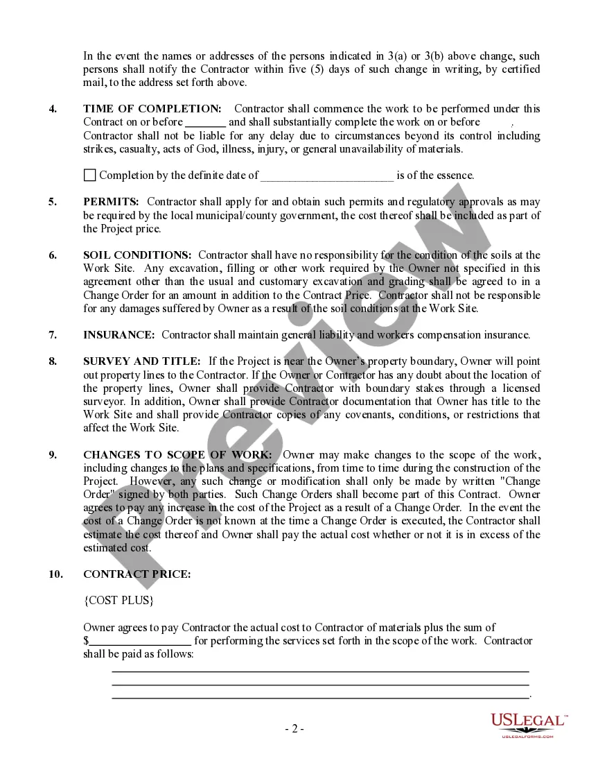 Preview Paving Contract for Contractor