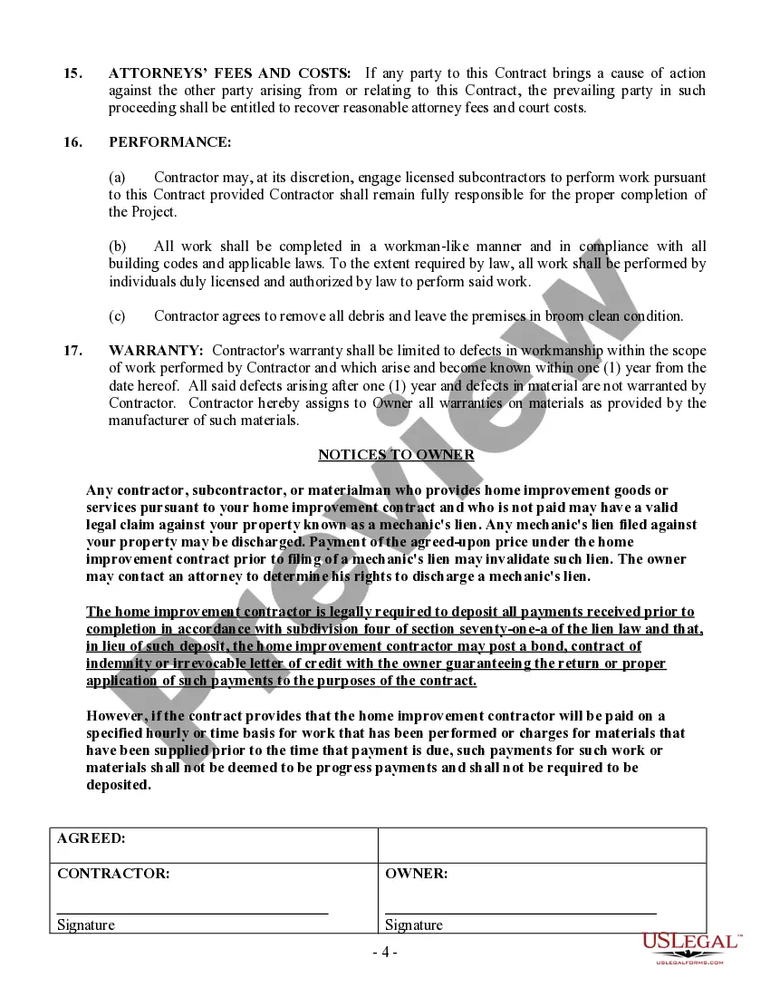 Preview Drainage Contract for Contractor