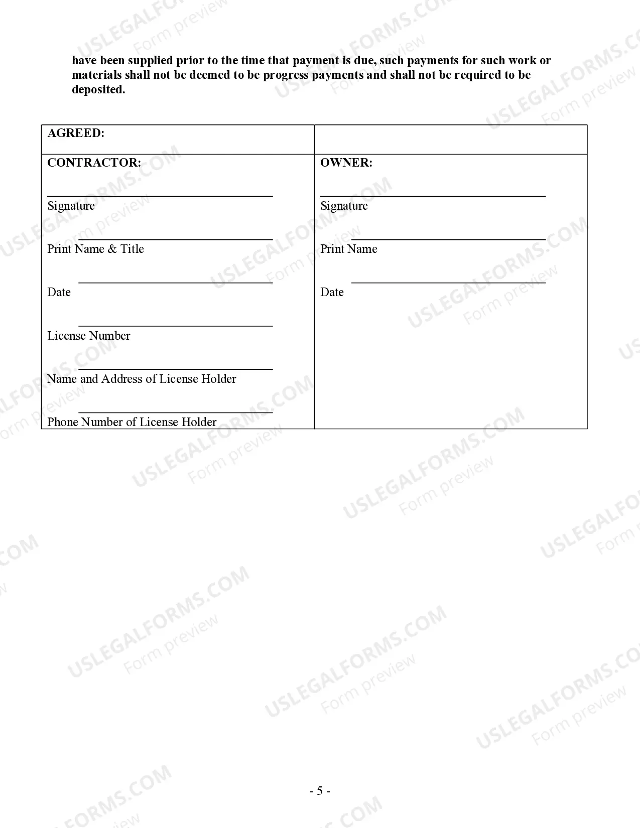 Preview Roofing Contract for Contractor