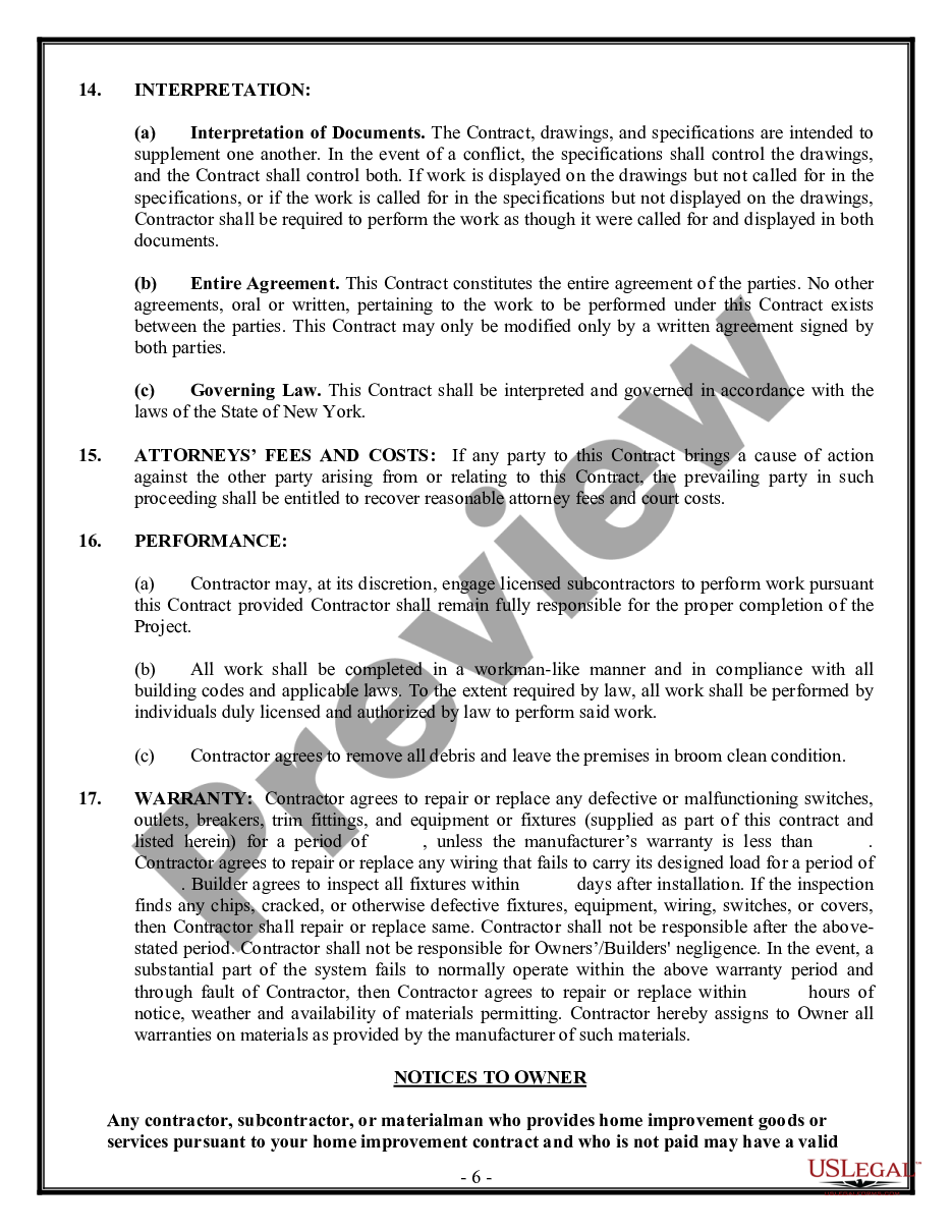 page 5 Electrical Contract for Contractor preview