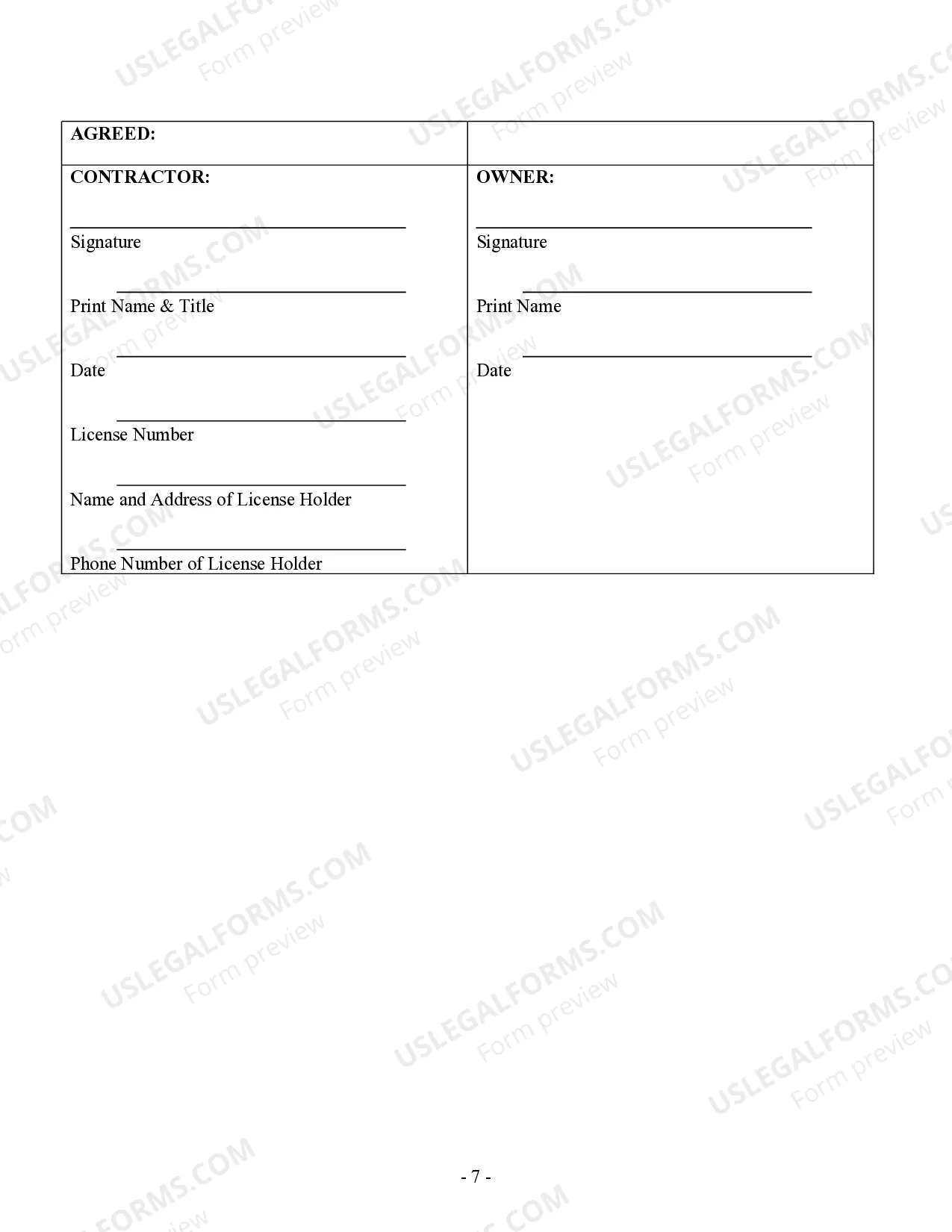 Preview Electrical Contract for Contractor