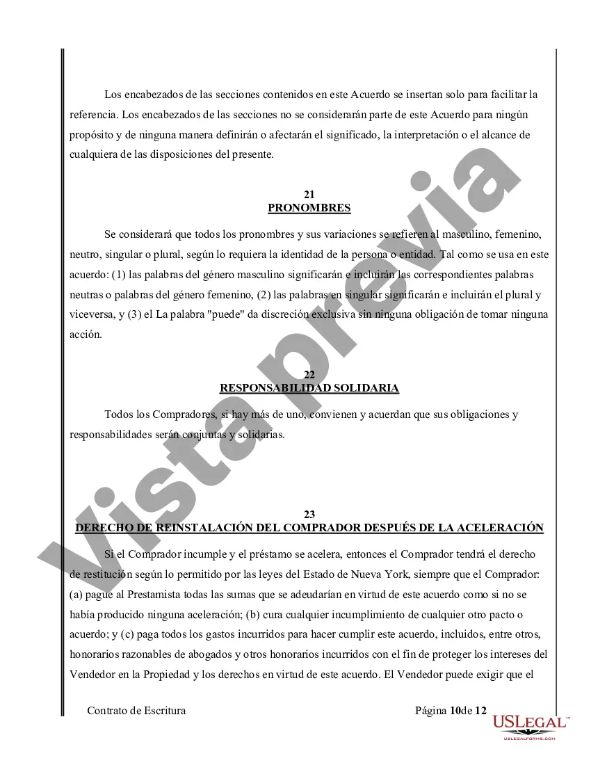 Preview Acuerdo o Contrato de Escritura de Venta y Compra de Bienes Raíces a/k/a Terreno o Contrato de Ejecución