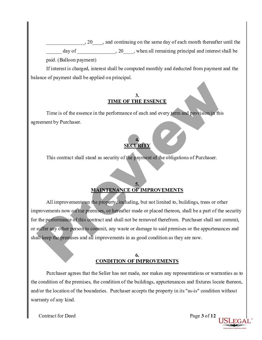 New York Agreement or Contract for Deed for Sale and Purchase of Real ...