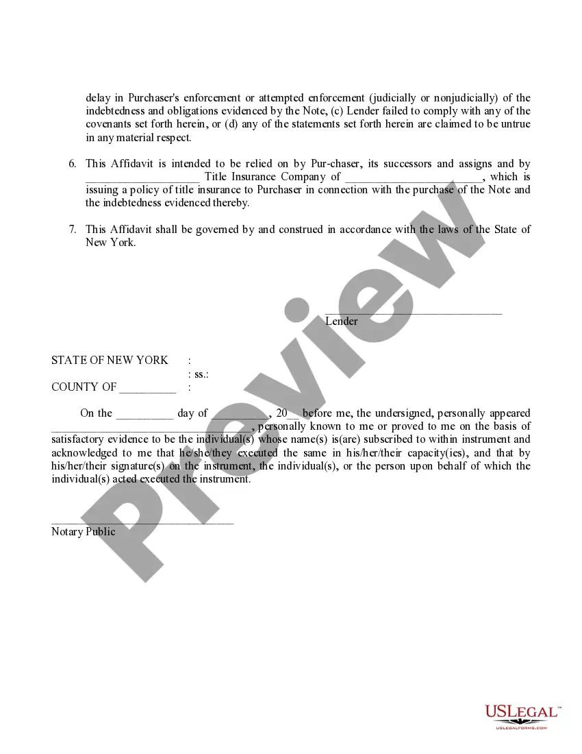 Preview Affidavit of Lost Note