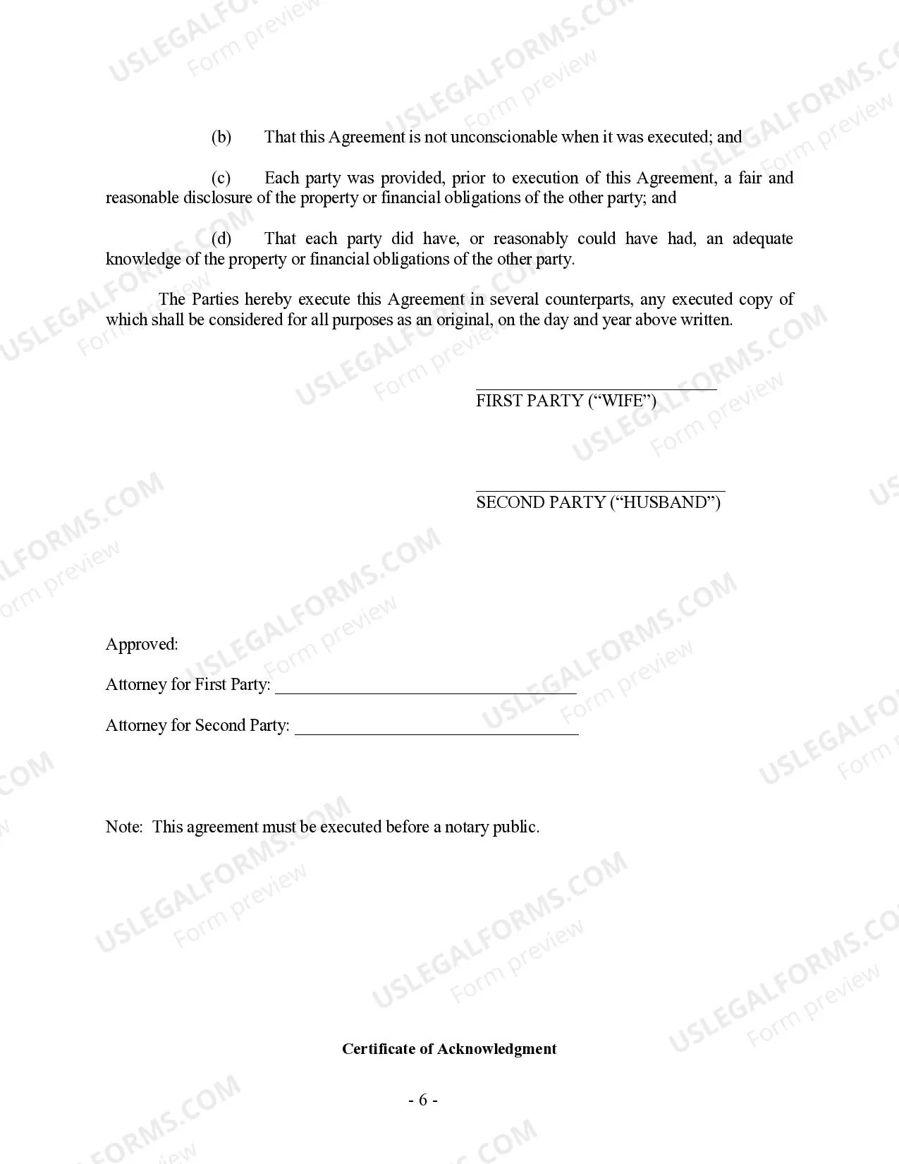 Preview New York Prenuptial Premarital Agreement without Financial Statements