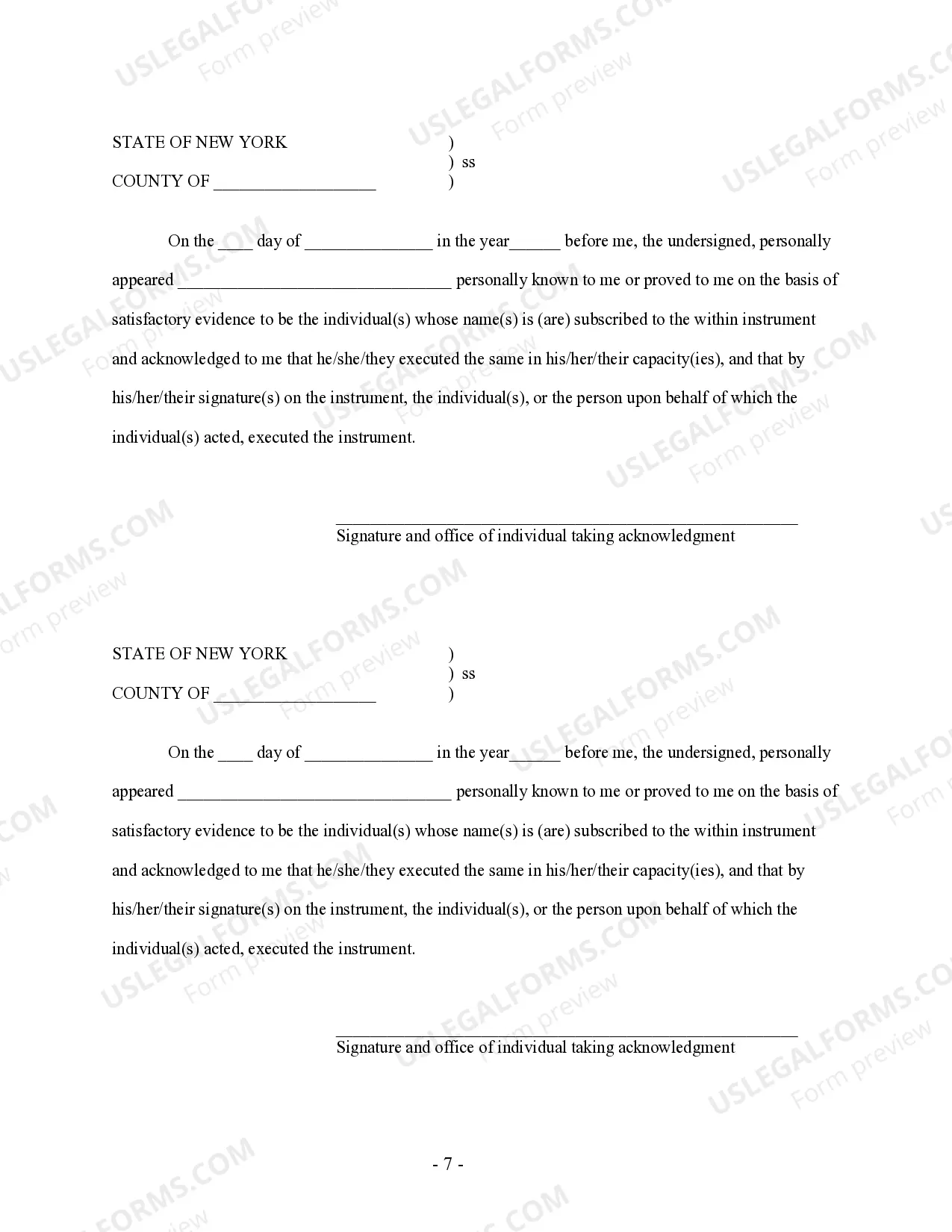 Preview New York Prenuptial Premarital Agreement without Financial Statements