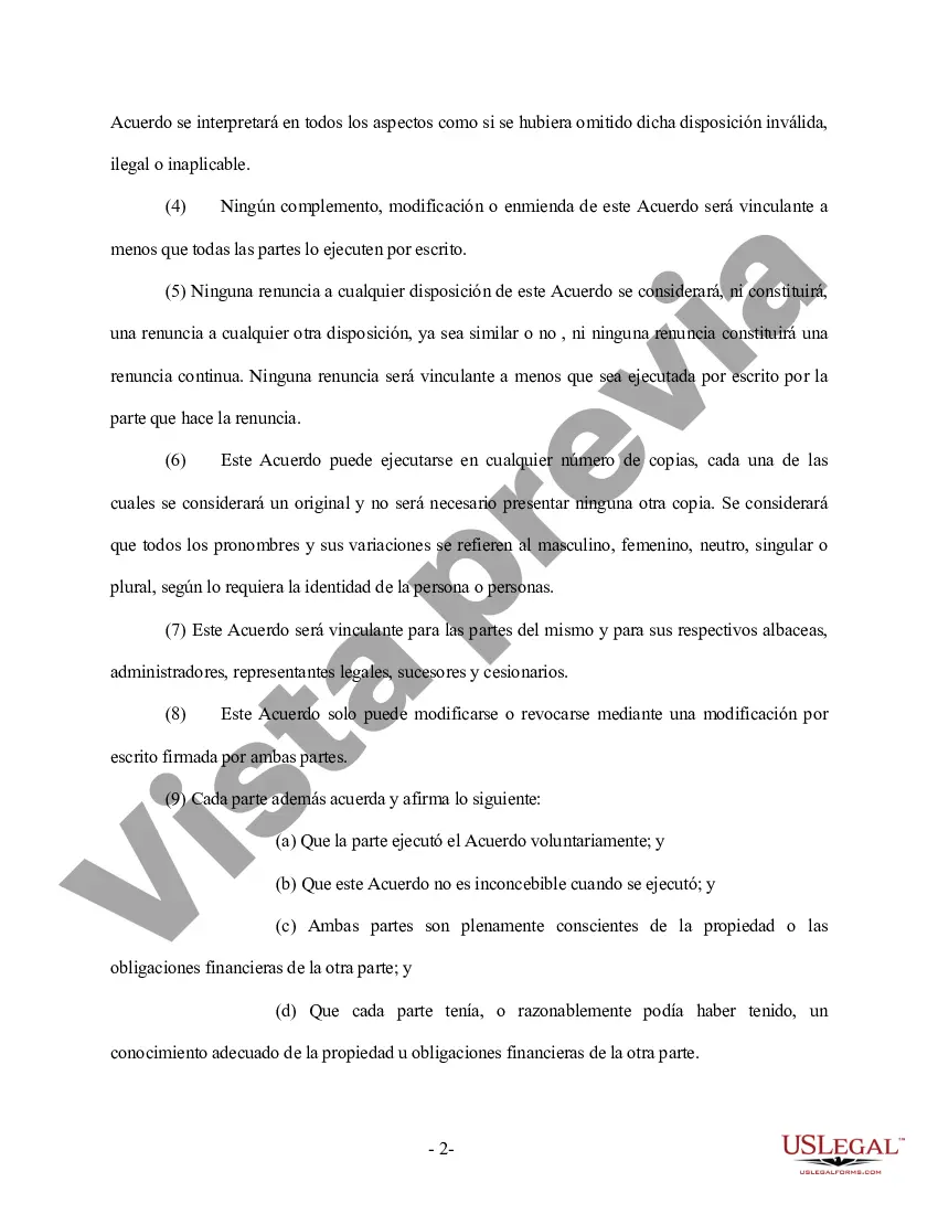 Preview Enmienda al Acuerdo Prenupcial o Prematrimonial