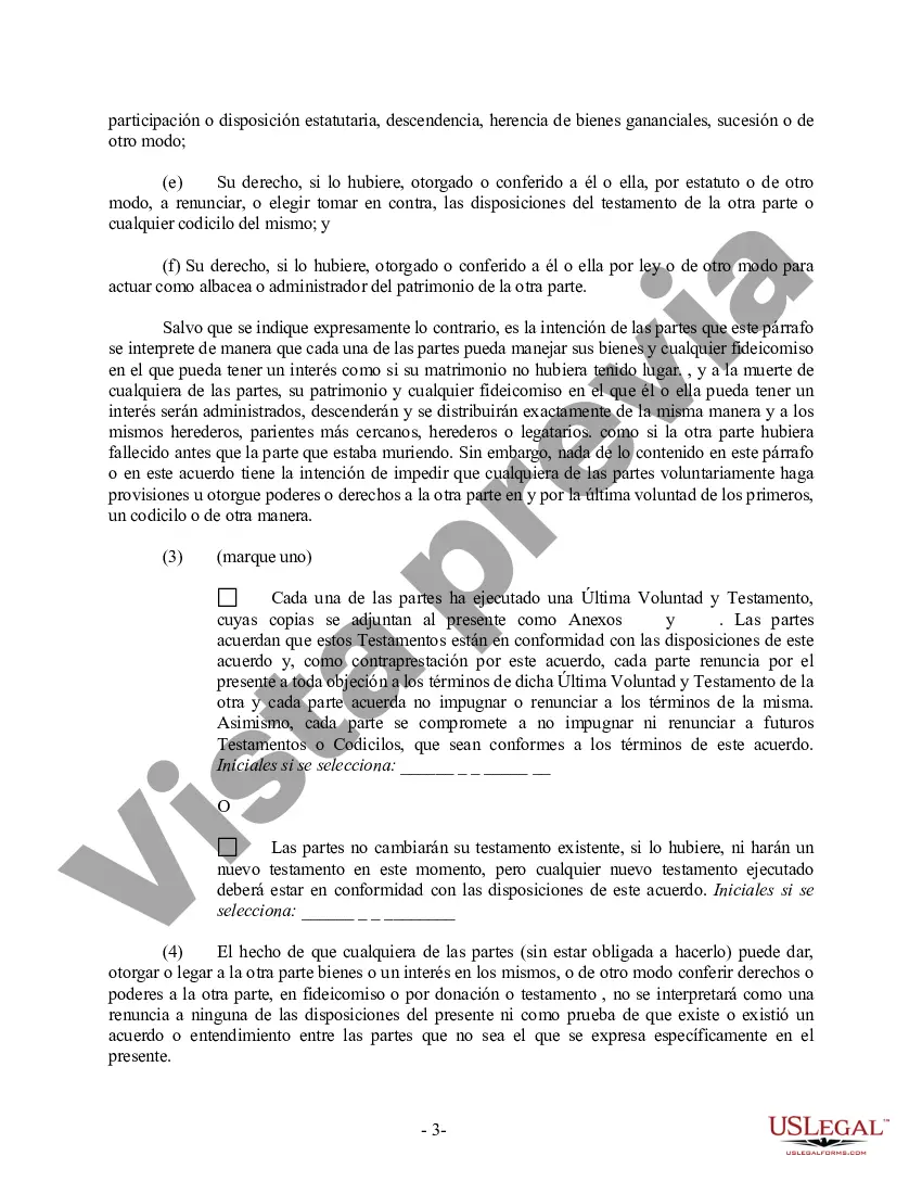Preview Acuerdo prematrimonial prenupcial de Nueva York con estados financieros