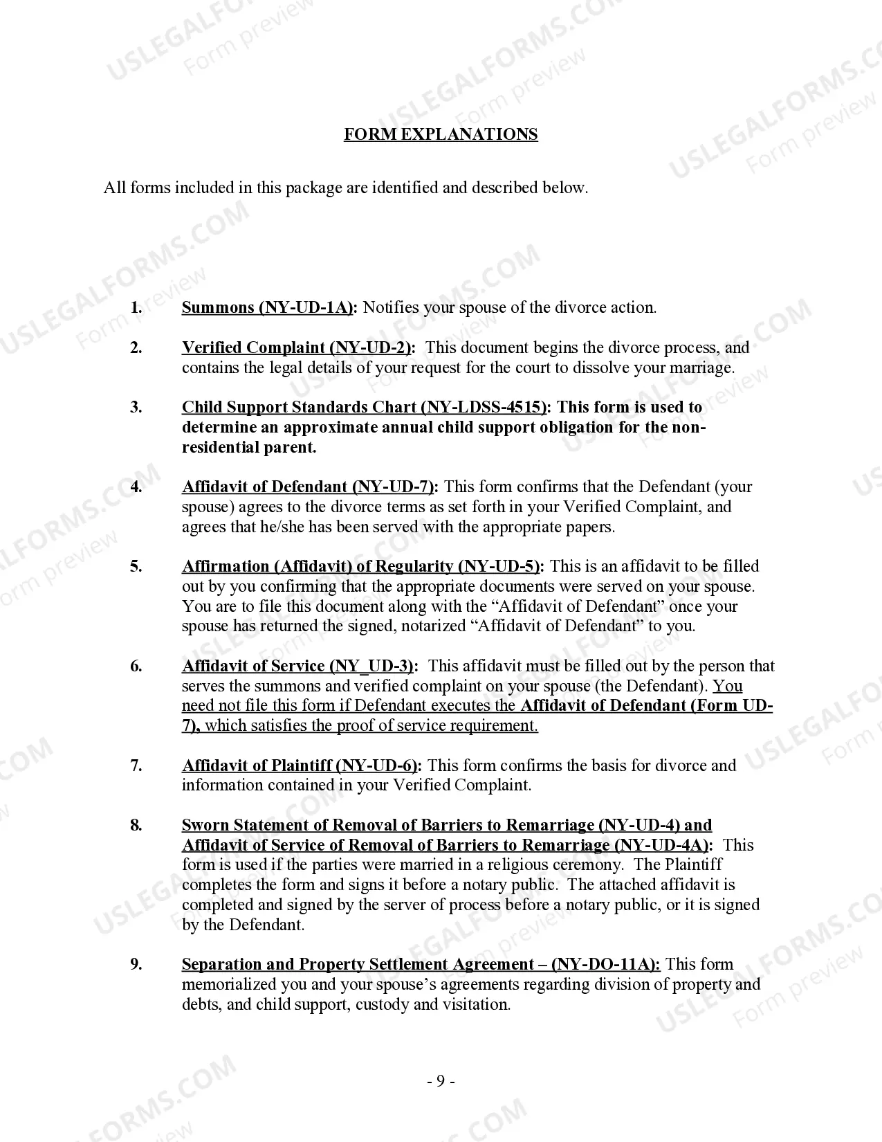 Preview New York Uncontested Divorce Package for Dissolution of Marriage for People with Minor Children