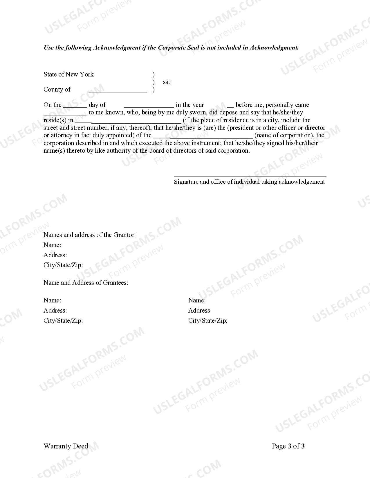 Preview Warranty Deed from Corporation to Husband and Wife