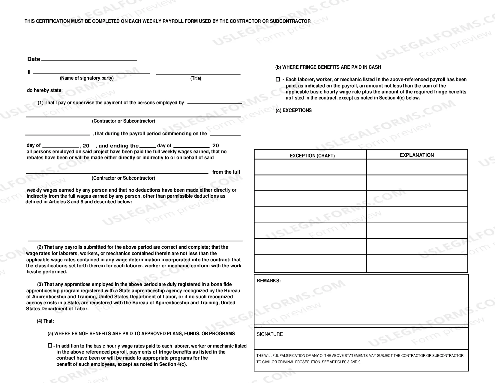 Preview New York Certified Weekly Payroll Record