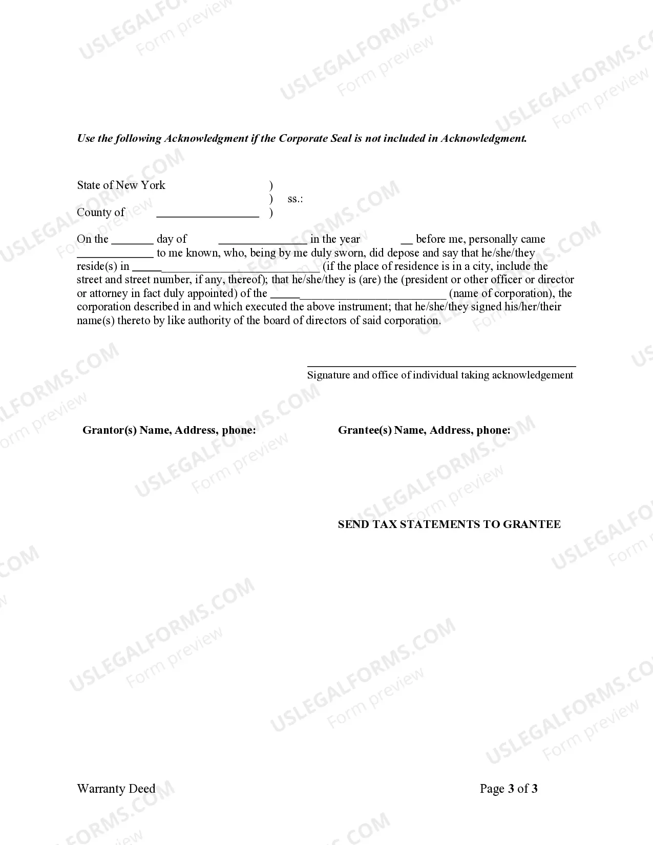 Preview Warranty Deed from Corporation to Corporation