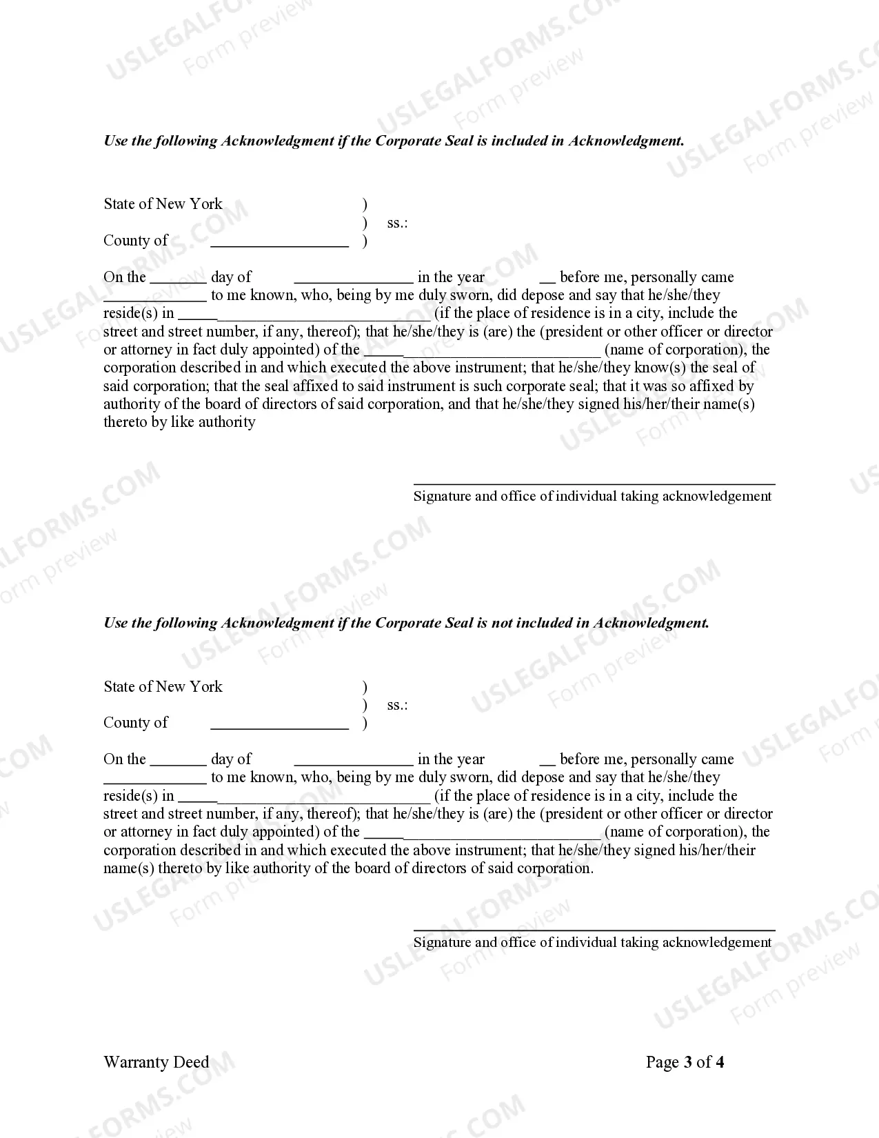 Preview Warranty Deed from Corporation to Two Individuals