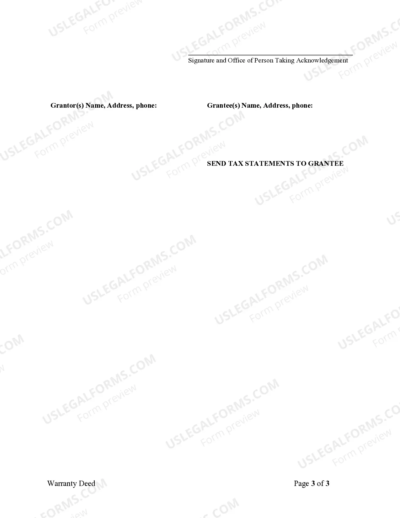 Preview Warranty Deed from Husband to Himself and Wife