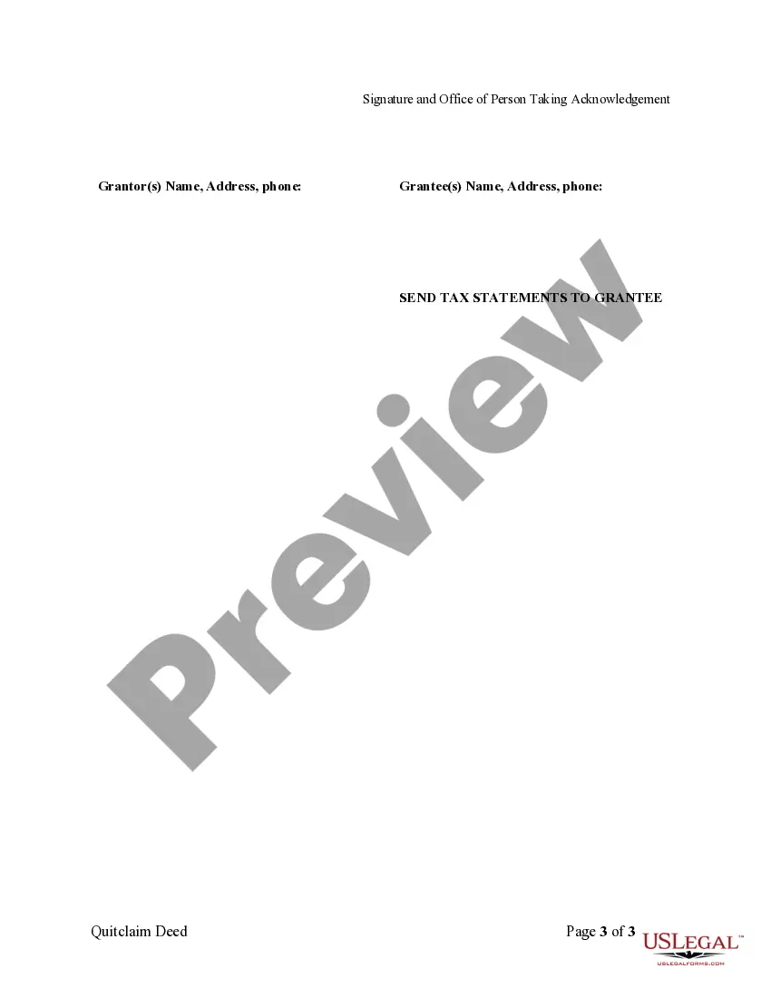 Preview Quitclaim Deed from Husband to Himself and Wife