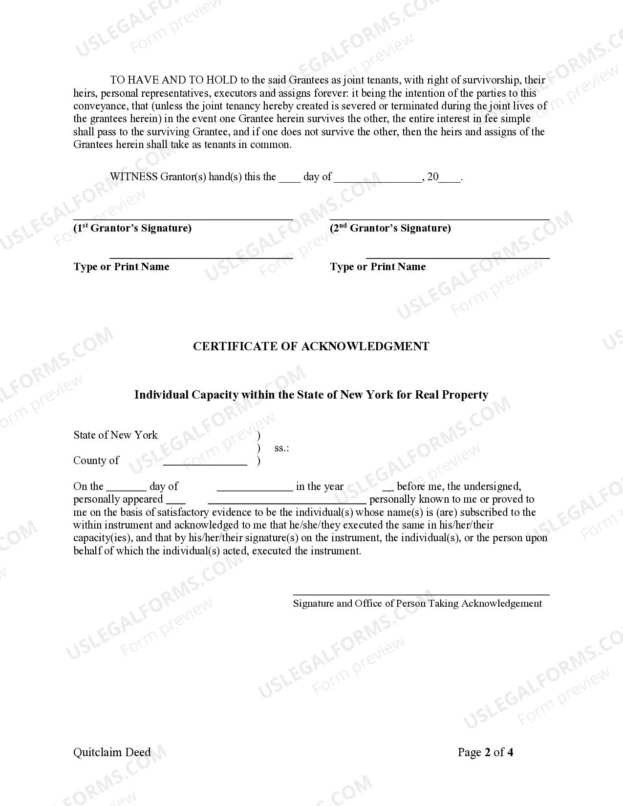 Preview Quitclaim Deed from Husband and Wife to Husband and Wife