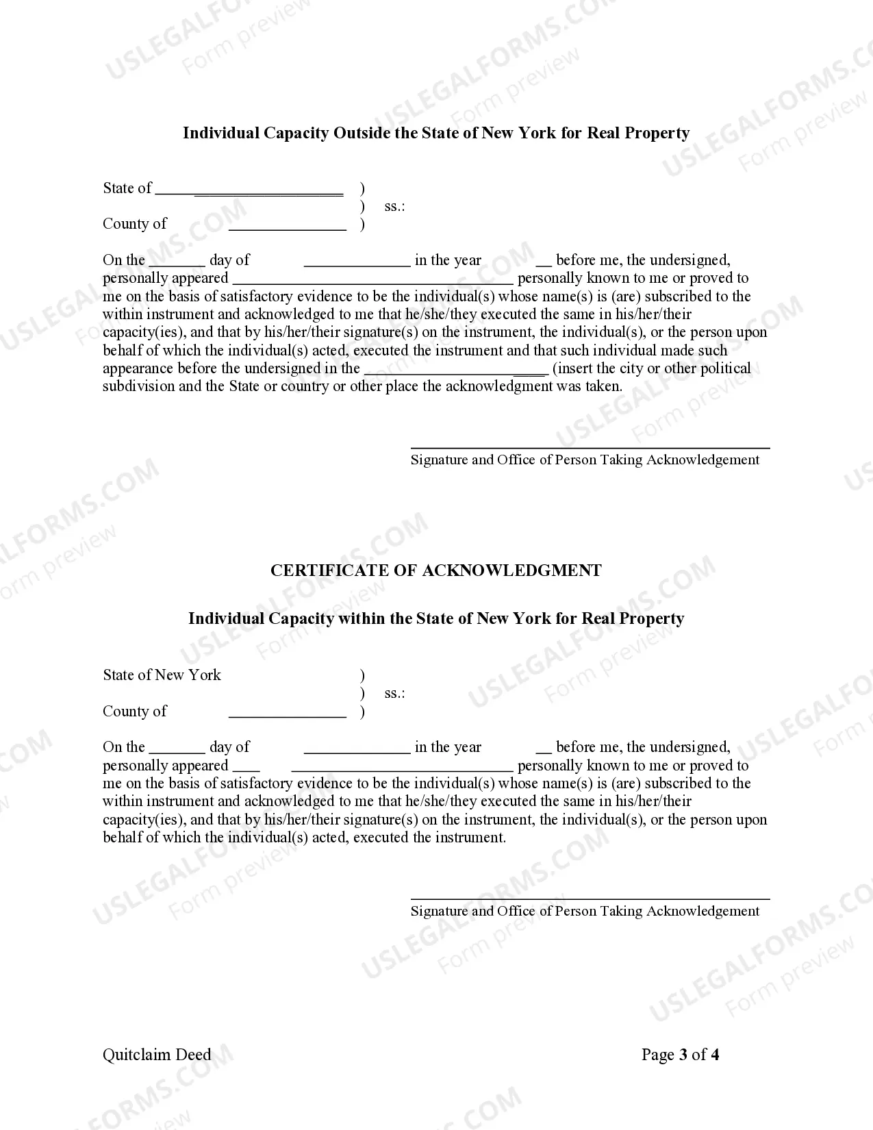 Preview Quitclaim Deed from Husband and Wife to Husband and Wife