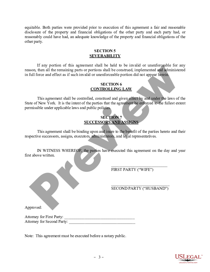 Amendment To Postnuptial Property Agreement New York Post Nuptial Agreement New York Us 8773