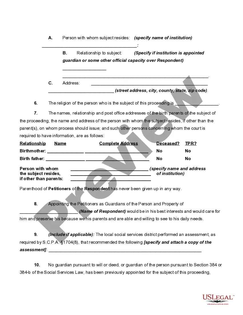 Get Proceeding for the Appointment of a Permanent Guardian of the Person and Estate of an Adult due to Mental Illness Preview Proceeding for the Appointment of a Permanent Guardian of the Person and Estate of an Adult due to Mental Illness