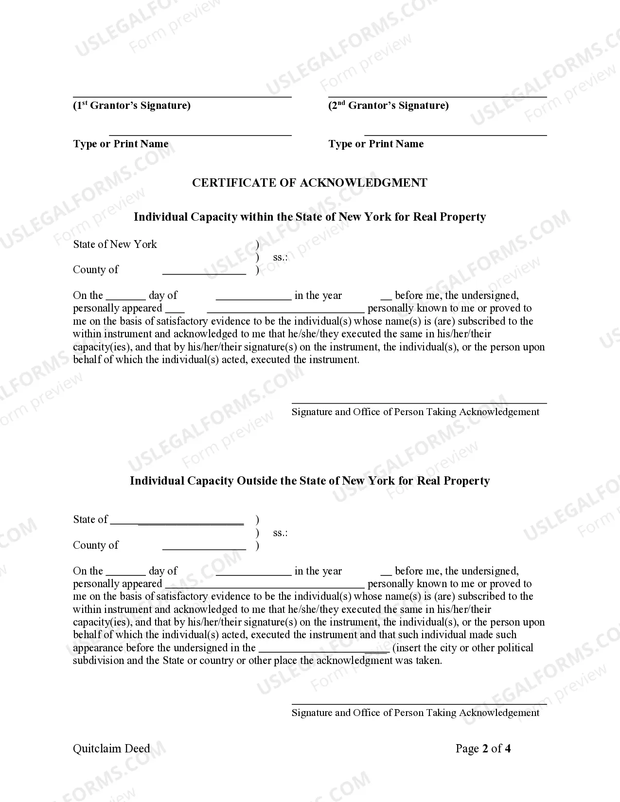 Preview Quitclaim Deed from Husband and Wife to an Individual