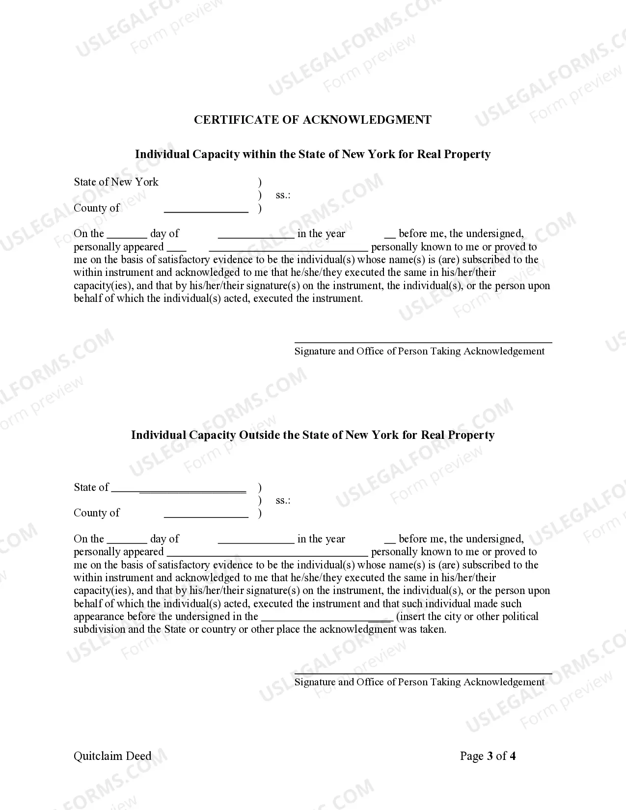 Preview Quitclaim Deed from Husband and Wife to an Individual