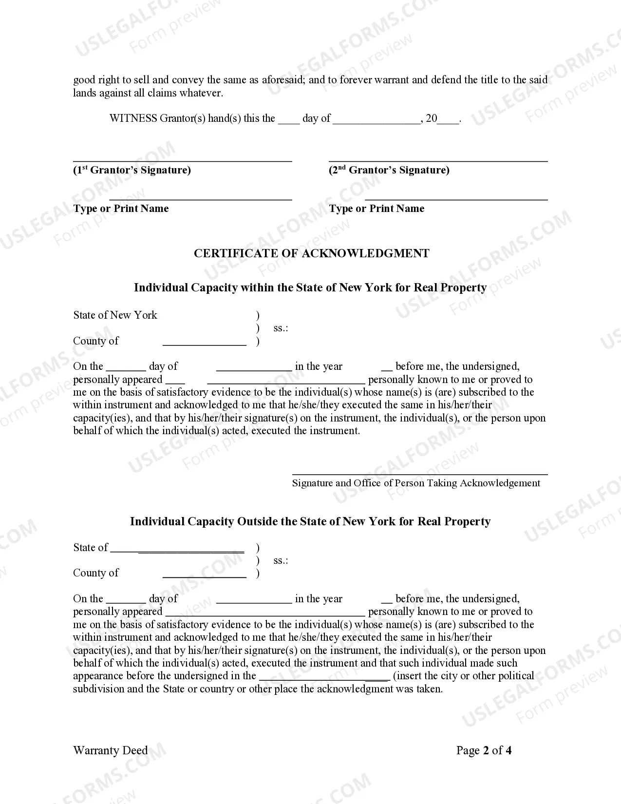 Preview Warranty Deed from Husband and Wife to an Individual