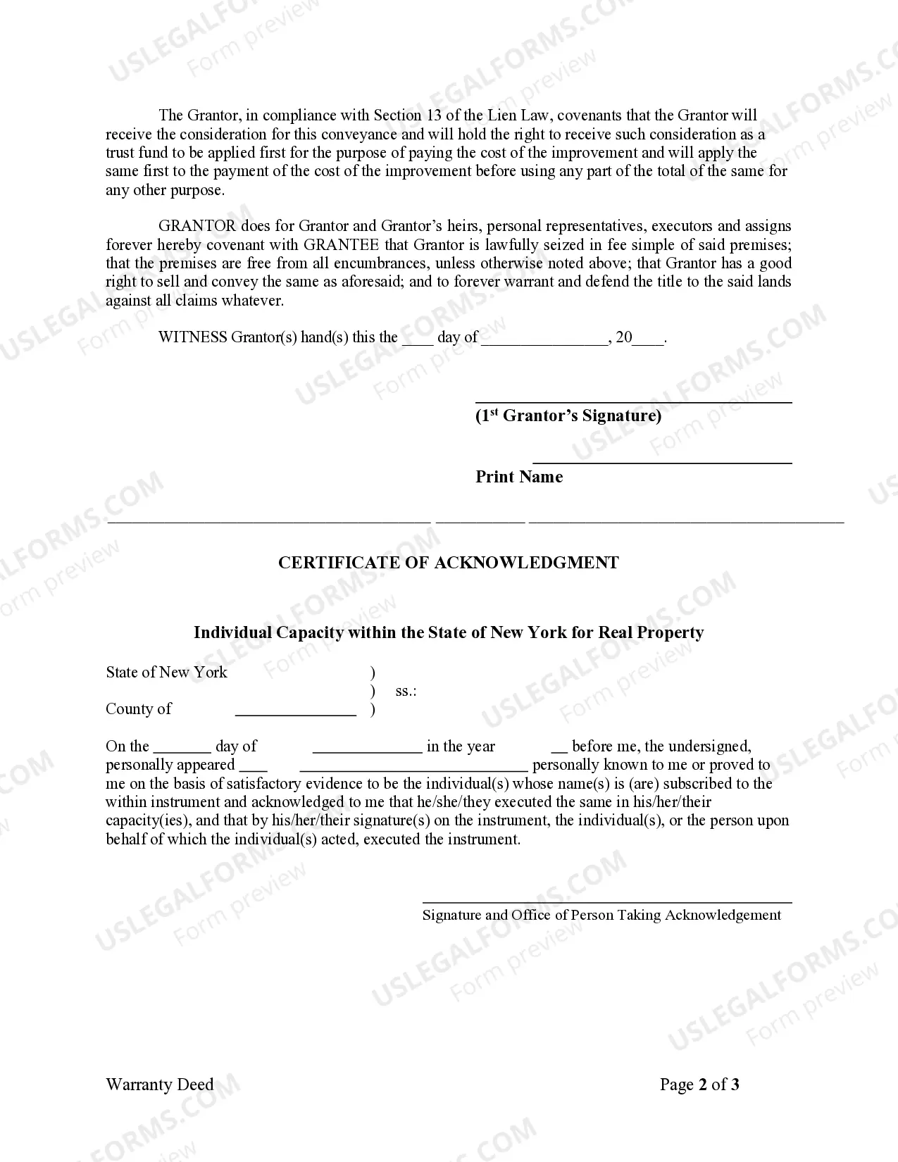 Preview Warranty Deed from Individual to Individual