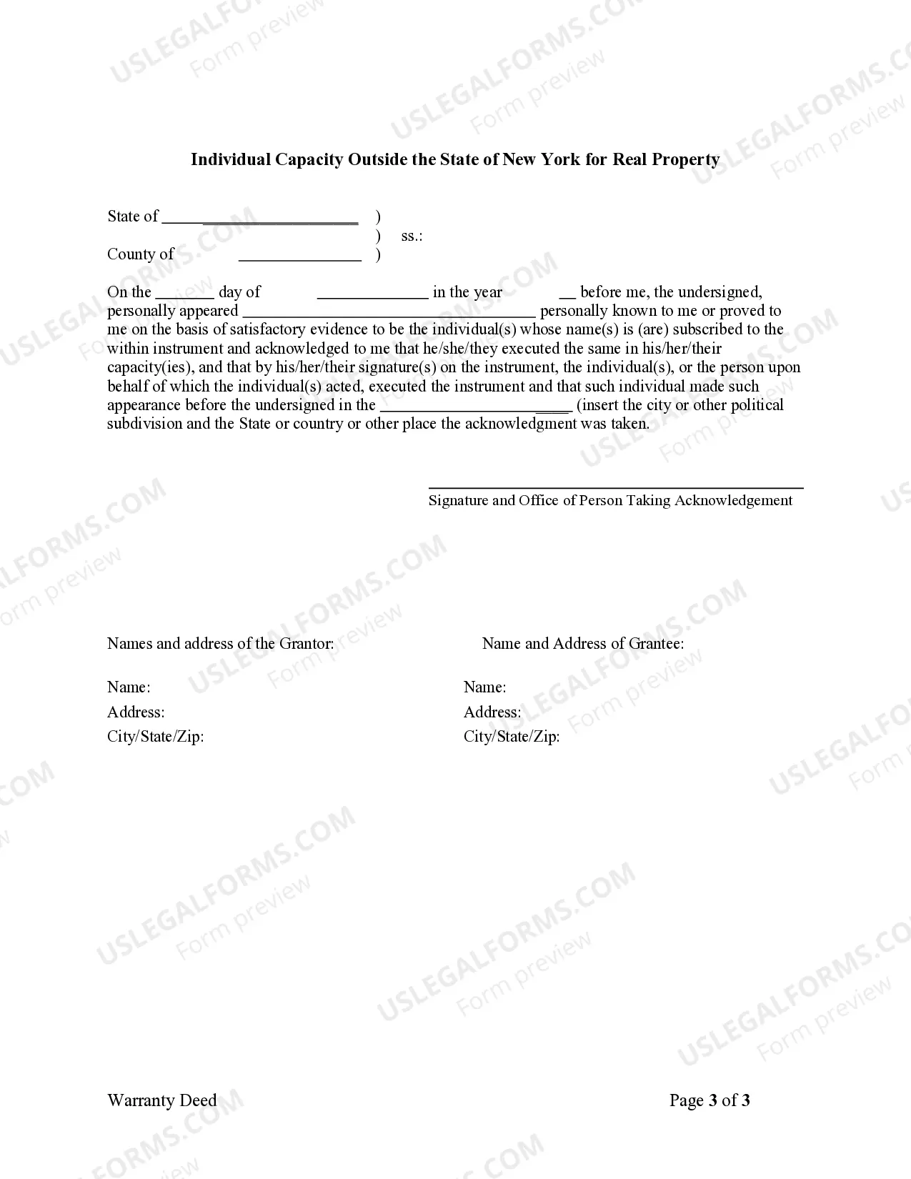 Preview Warranty Deed from Individual to Individual